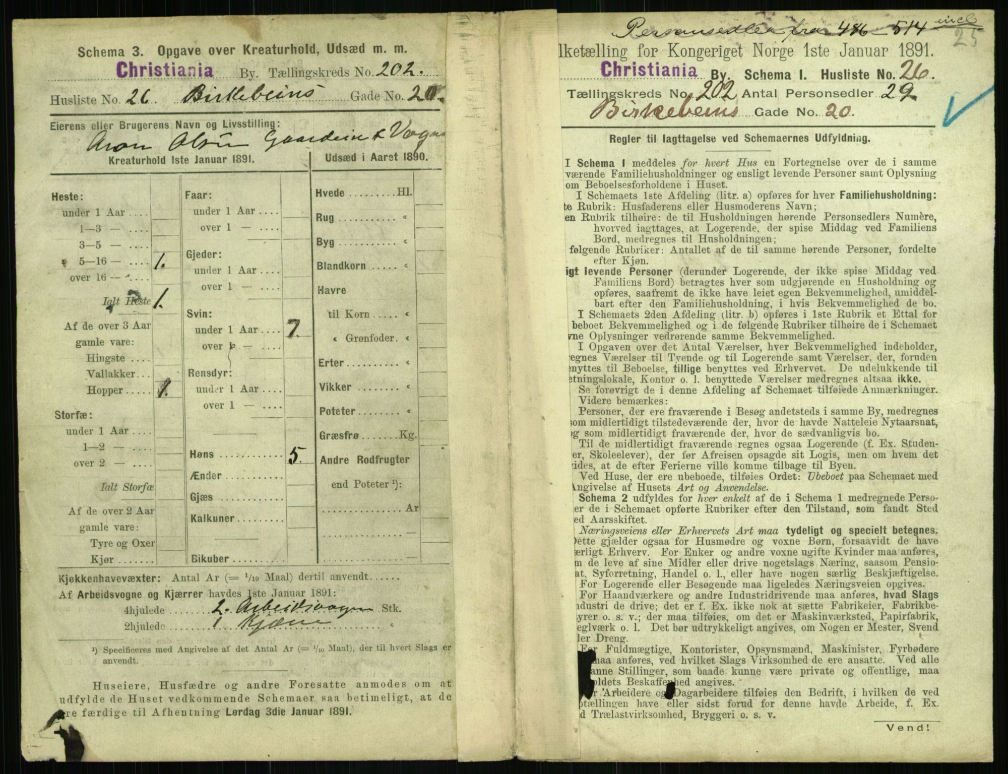 RA, 1891 census for 0301 Kristiania, 1891, p. 121518