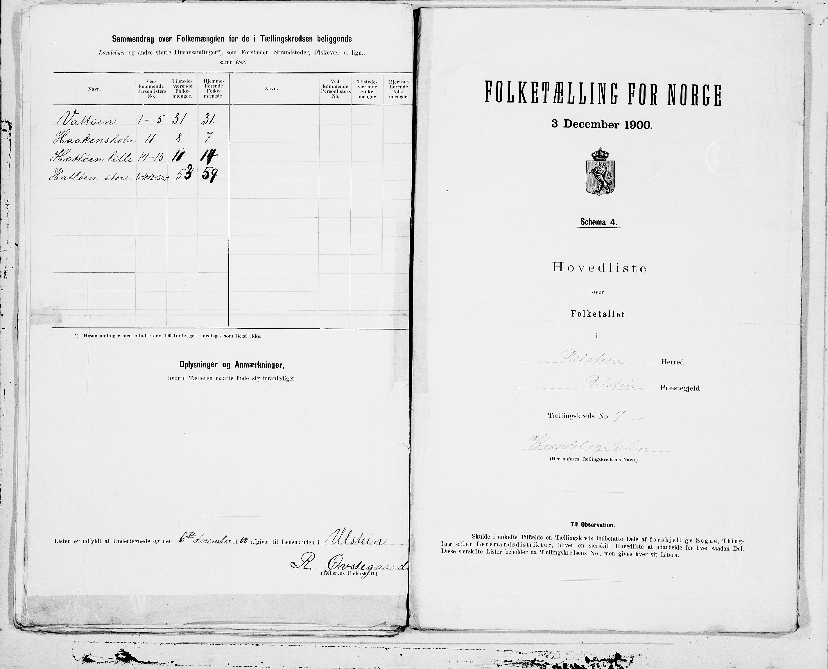 SAT, 1900 census for Ulstein, 1900, p. 14