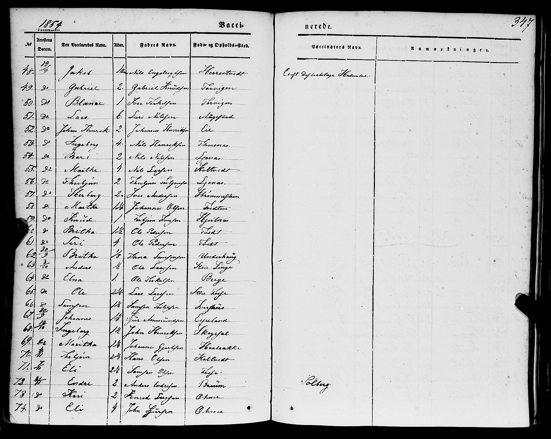 Strandebarm sokneprestembete, AV/SAB-A-78401/H/Haa: Parish register (official) no. A 7, 1844-1872, p. 347