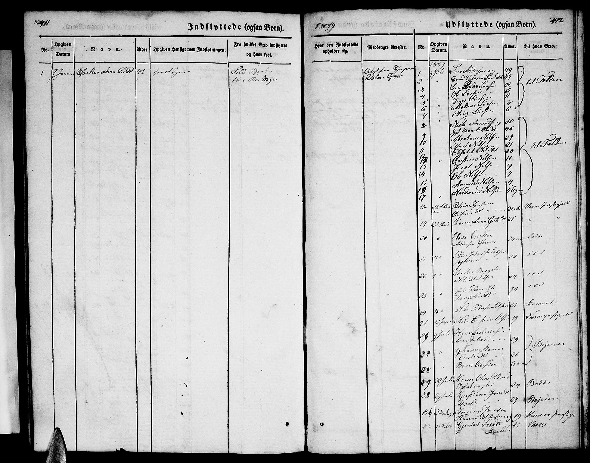 Ministerialprotokoller, klokkerbøker og fødselsregistre - Nordland, AV/SAT-A-1459/827/L0413: Parish register (copy) no. 827C02, 1842-1852, p. 411-412