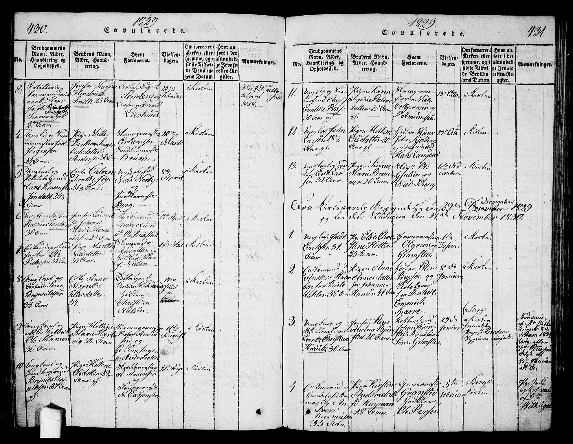 Halden prestekontor Kirkebøker, SAO/A-10909/G/Ga/L0001: Parish register (copy) no. 1, 1815-1833, p. 430-431