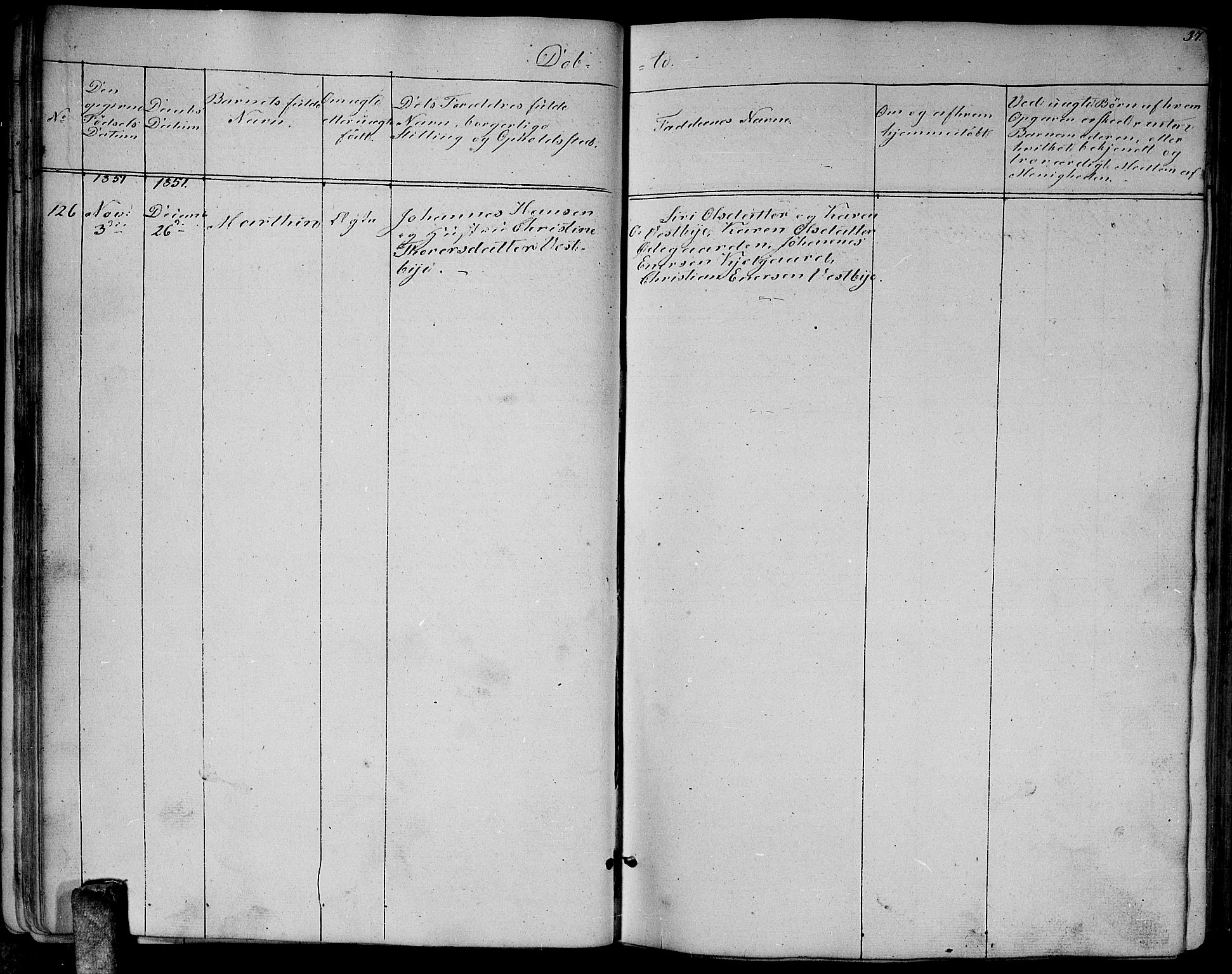 Enebakk prestekontor Kirkebøker, AV/SAO-A-10171c/G/Ga/L0004: Parish register (copy) no. I 4, 1850-1866, p. 37