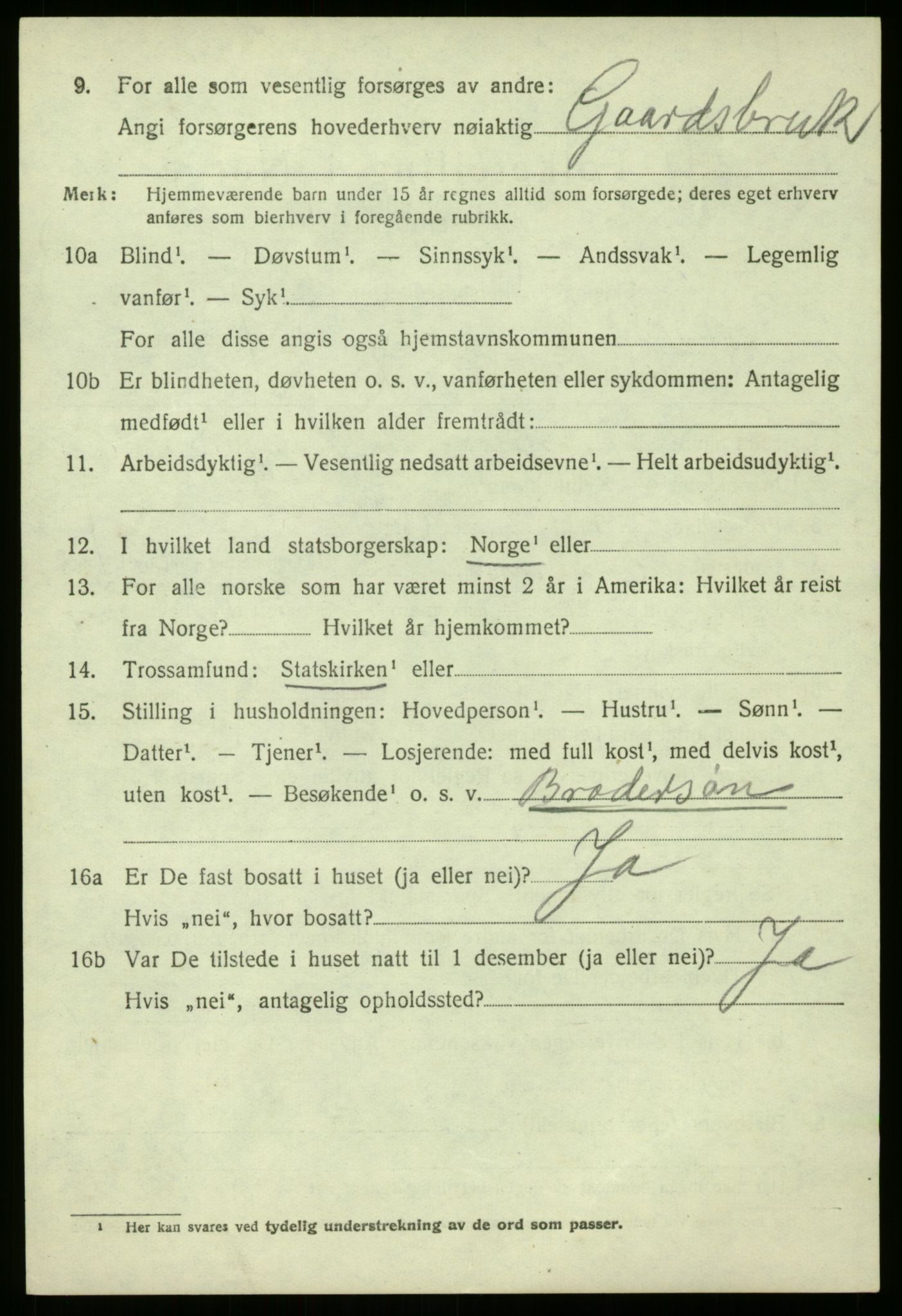 SAB, 1920 census for Masfjorden, 1920, p. 3798