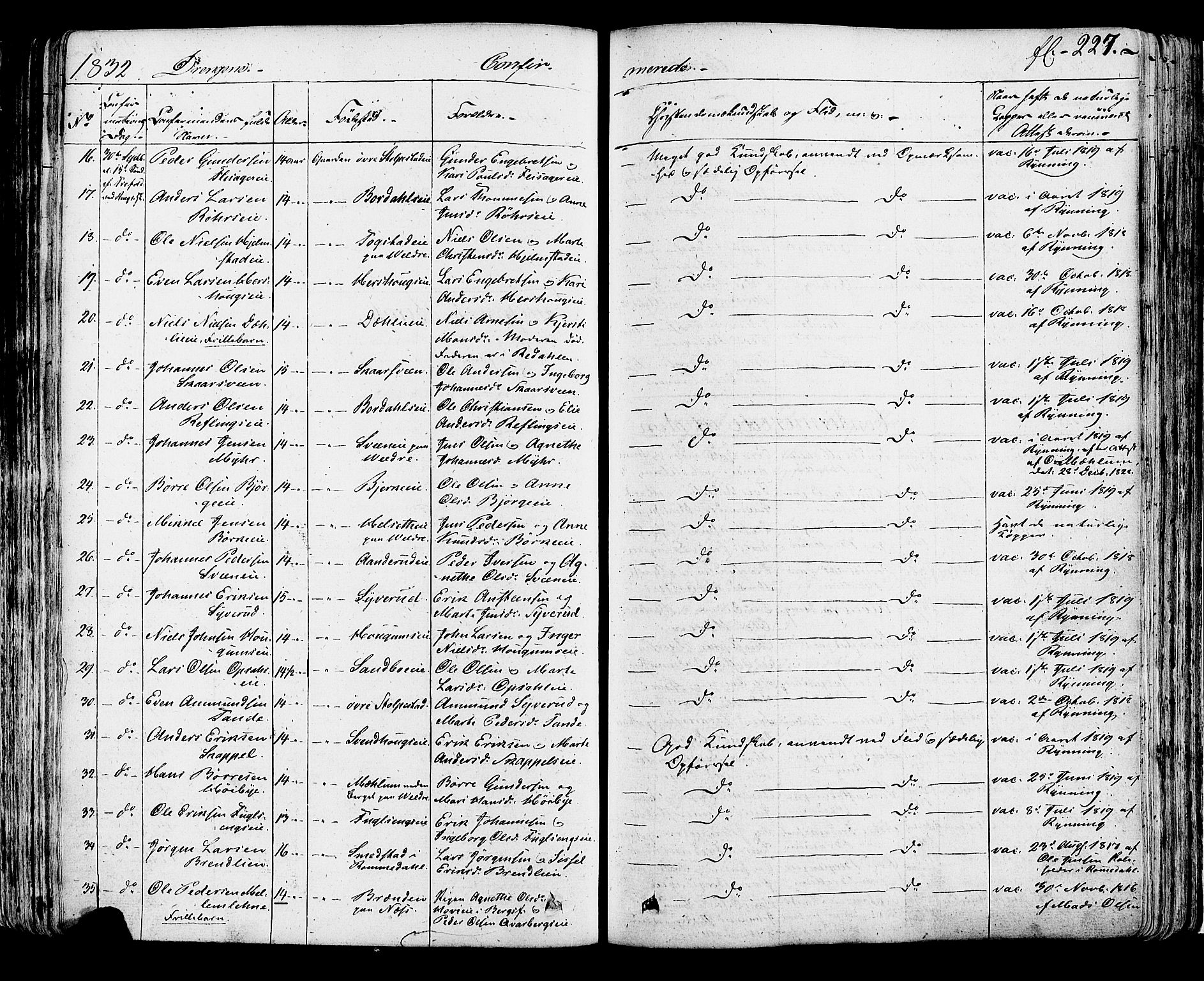 Ringsaker prestekontor, AV/SAH-PREST-014/K/Ka/L0007: Parish register (official) no. 7A, 1826-1837, p. 227