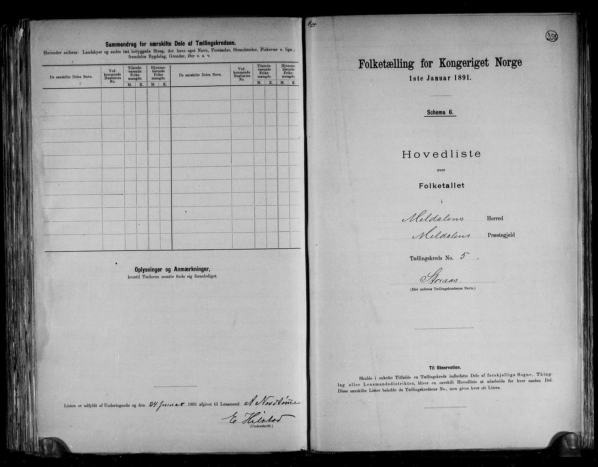 RA, 1891 census for 1636 Meldal, 1891, p. 18