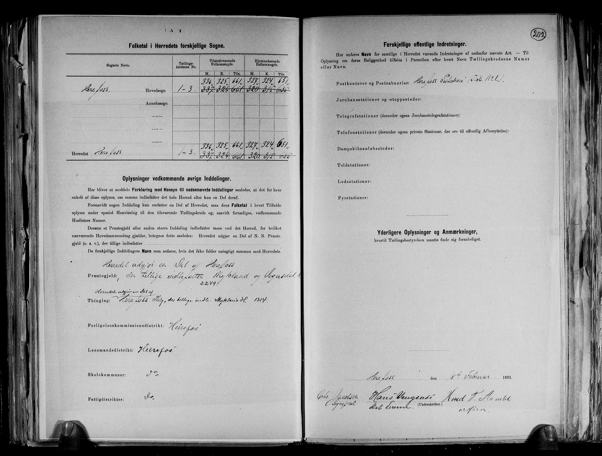 RA, 1891 census for 0933 Herefoss, 1891, p. 3