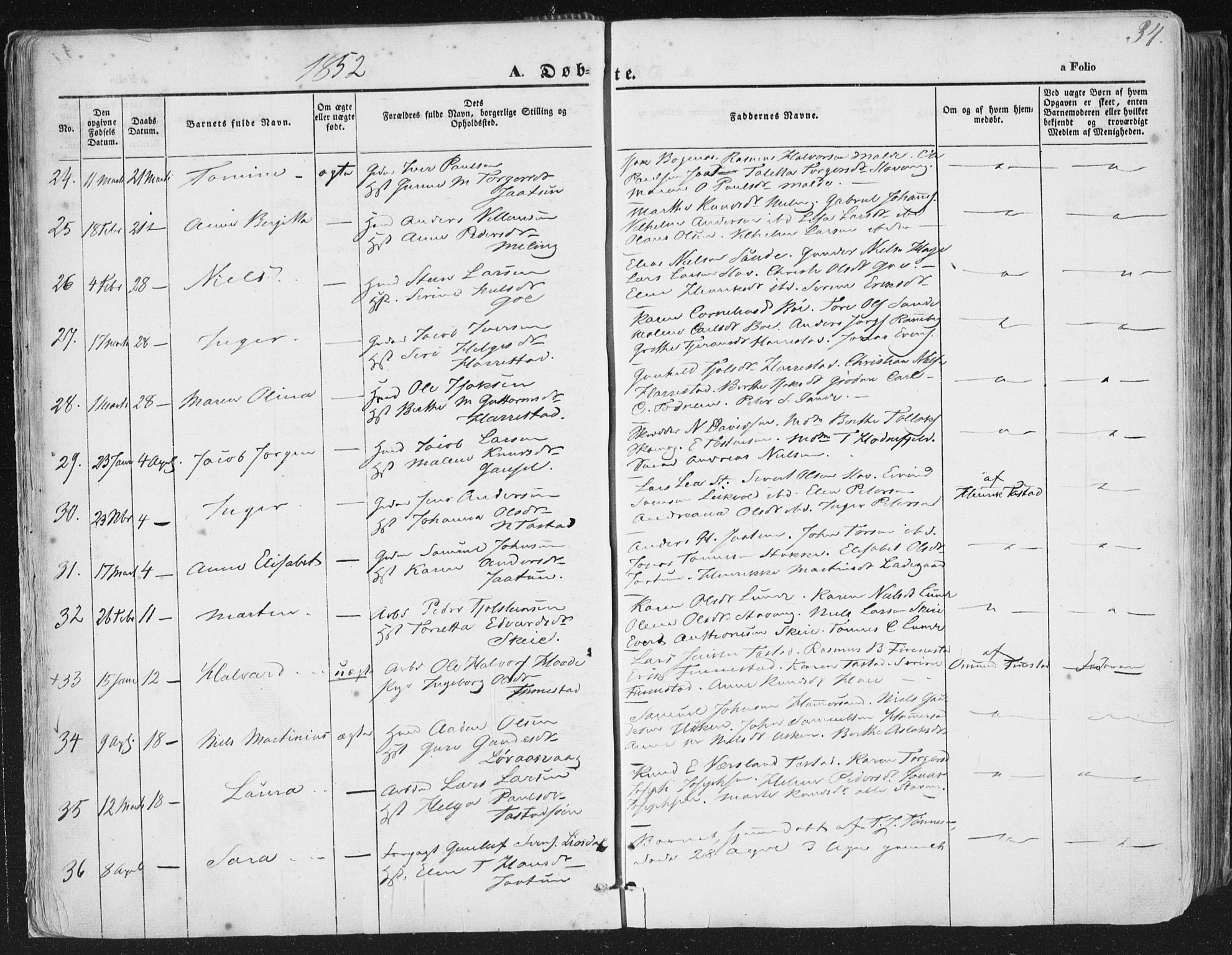 Hetland sokneprestkontor, AV/SAST-A-101826/30/30BA/L0002: Parish register (official) no. A 2, 1849-1869, p. 34