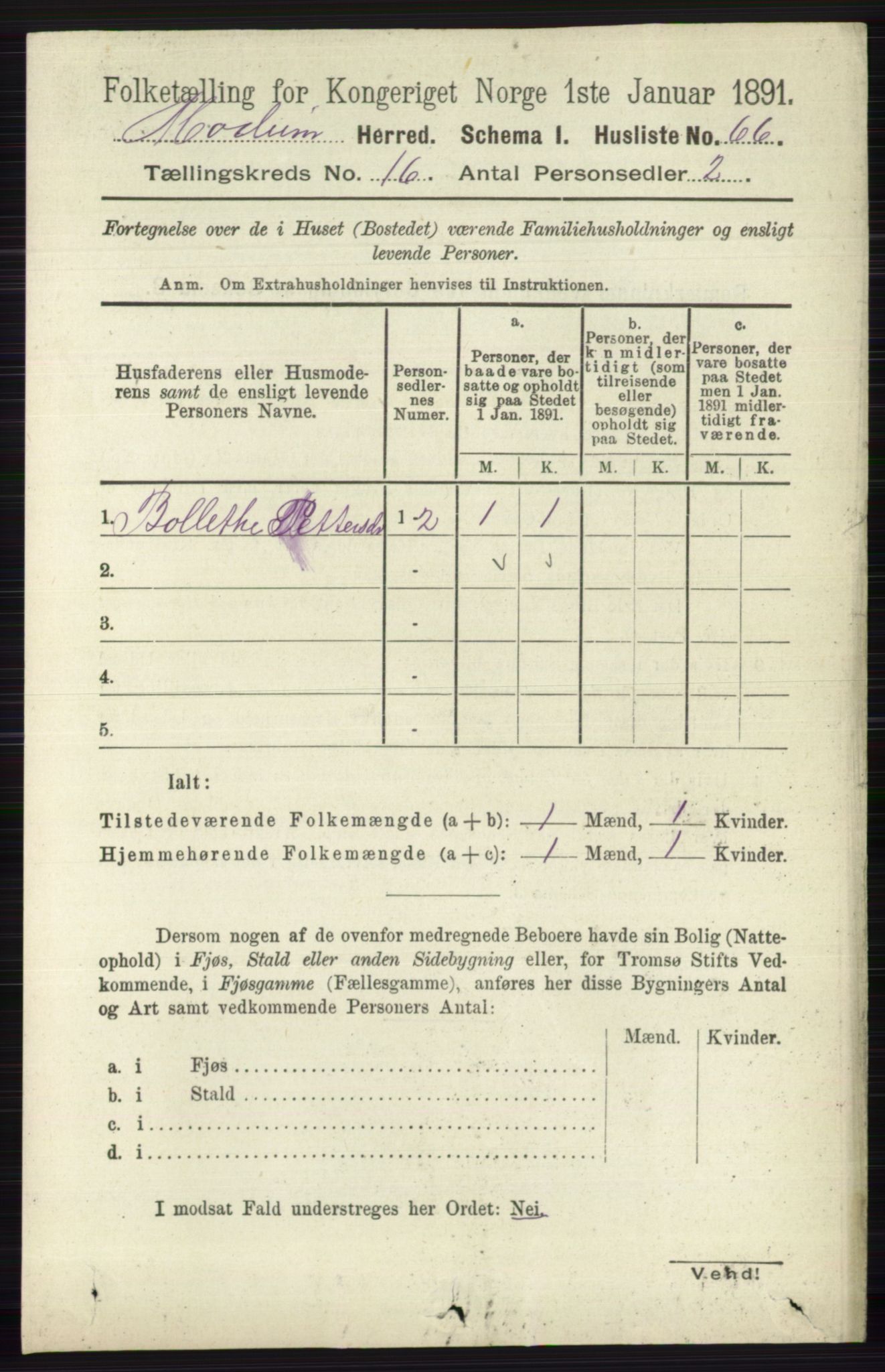 RA, 1891 census for 0623 Modum, 1891, p. 6182