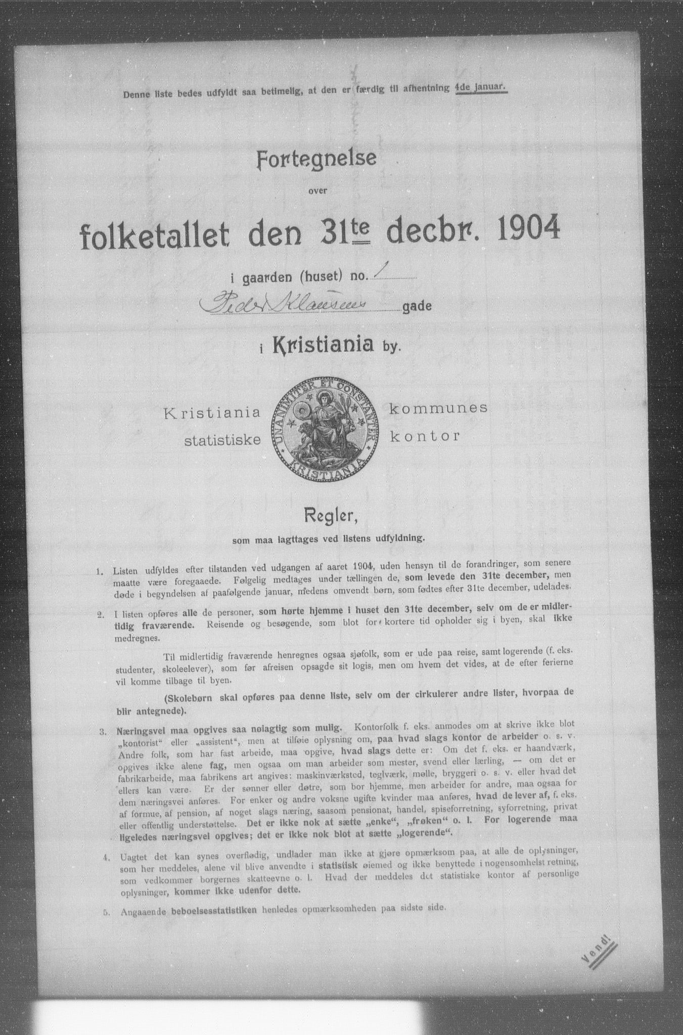 OBA, Municipal Census 1904 for Kristiania, 1904, p. 15162