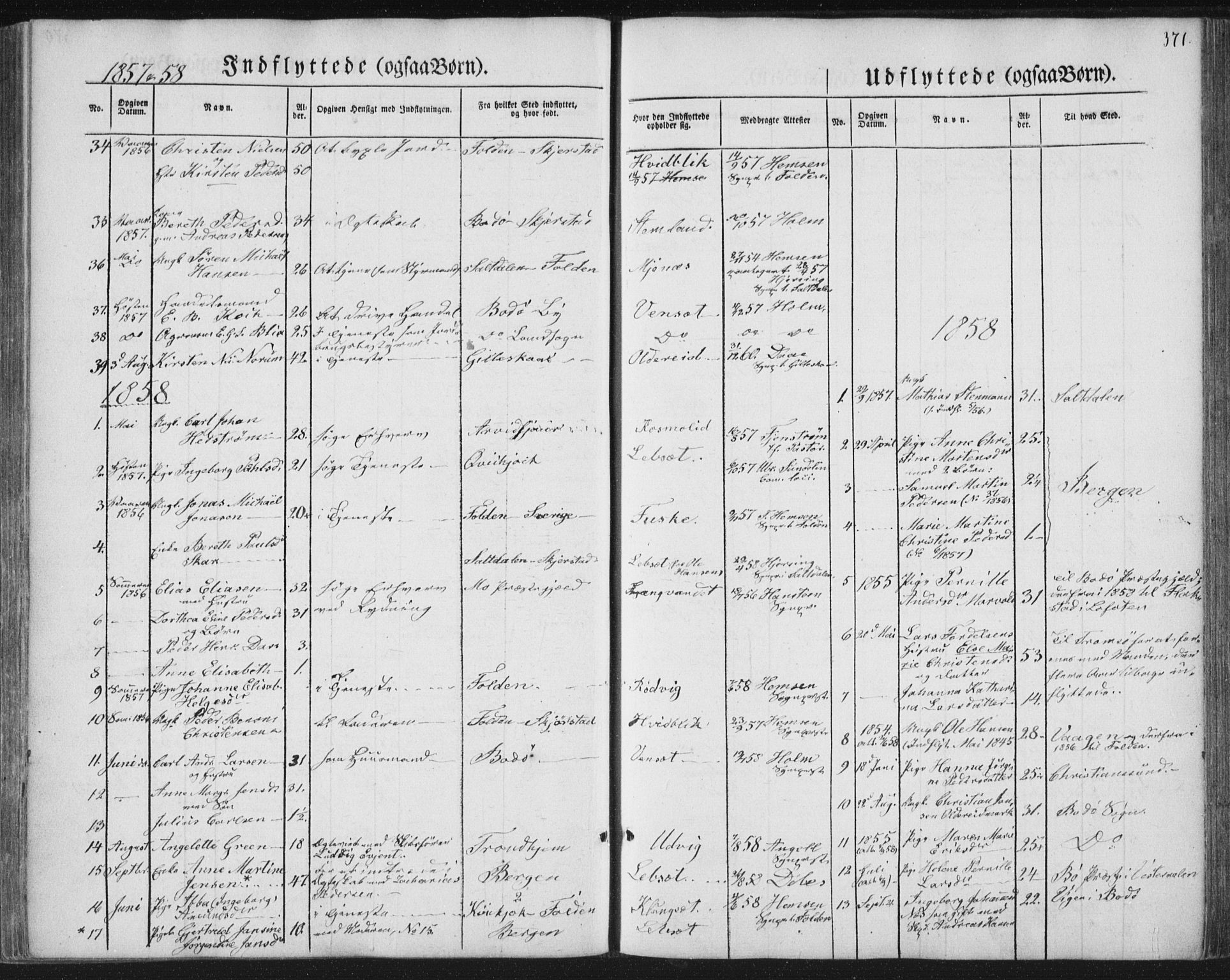 Ministerialprotokoller, klokkerbøker og fødselsregistre - Nordland, AV/SAT-A-1459/852/L0738: Parish register (official) no. 852A08, 1849-1865, p. 371