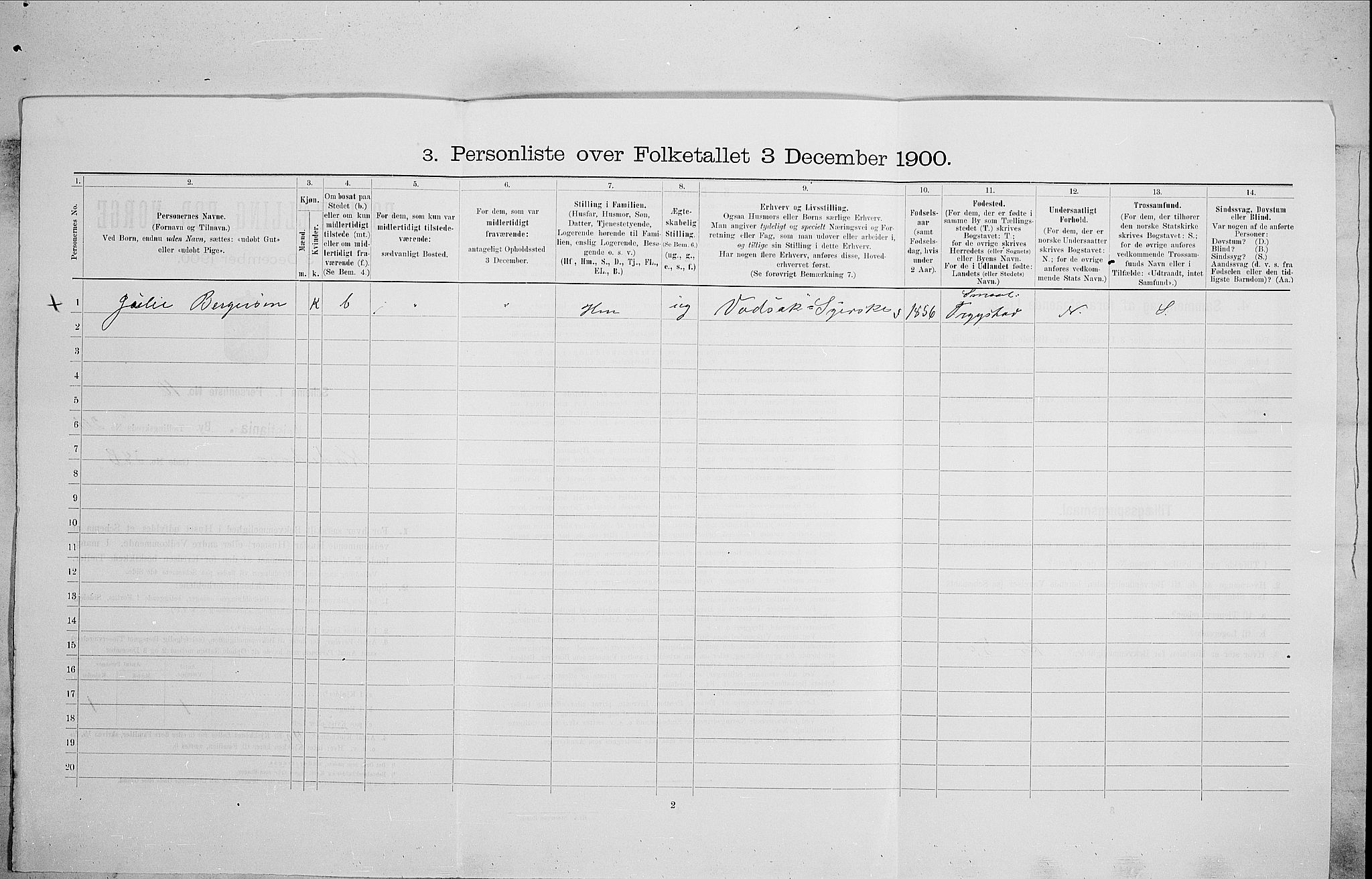 SAO, 1900 census for Kristiania, 1900, p. 65998