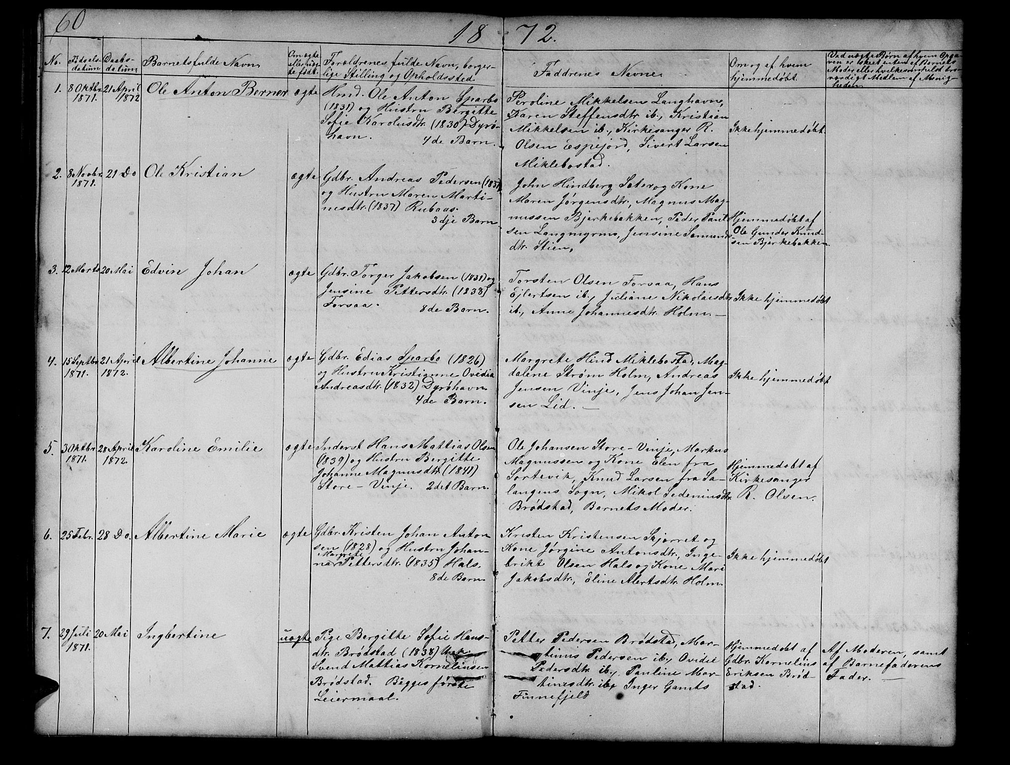 Tranøy sokneprestkontor, SATØ/S-1313/I/Ia/Iab/L0012klokker: Parish register (copy) no. 12, 1859-1874, p. 60