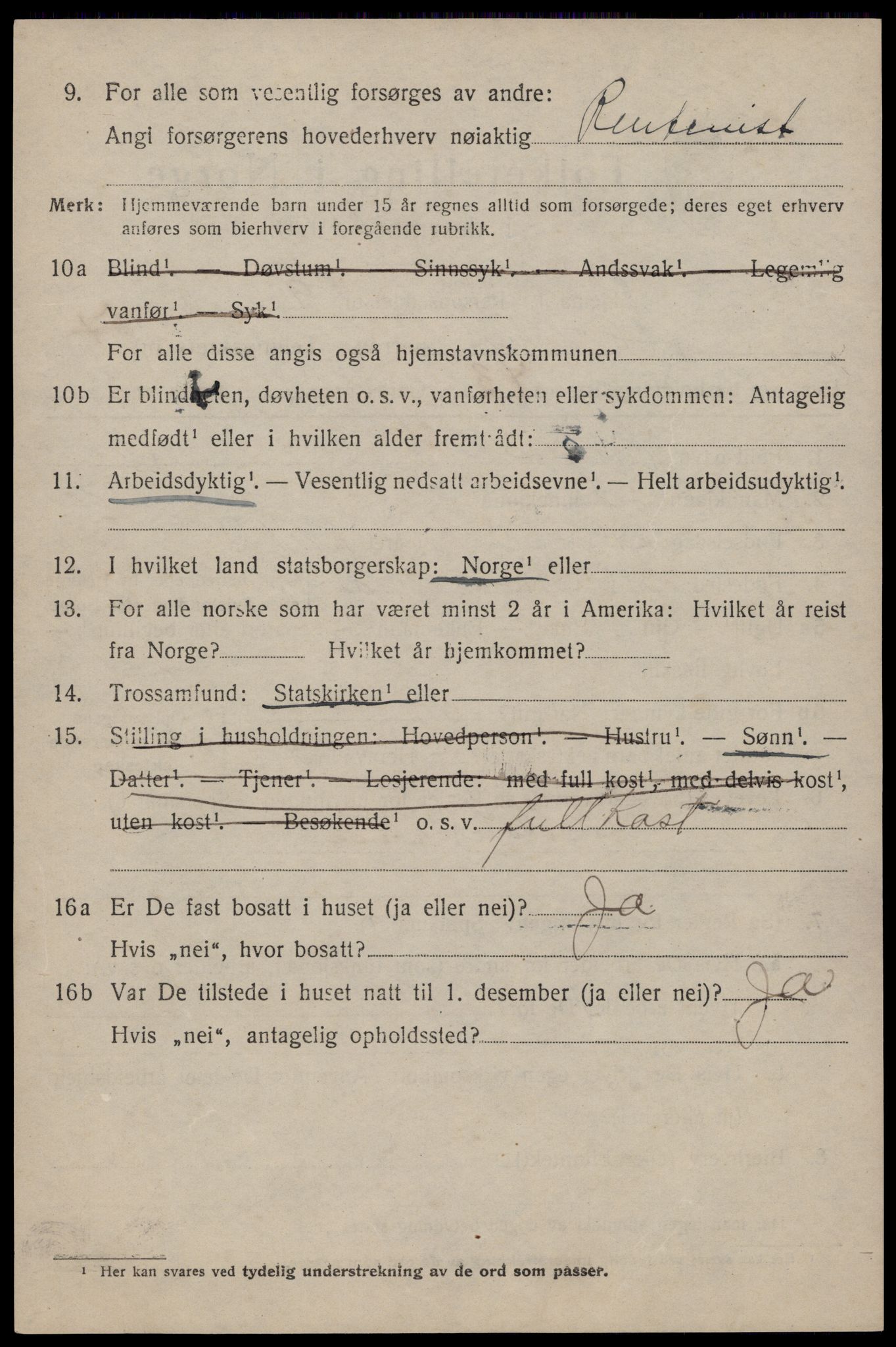 SAST, 1920 census for Hetland, 1920, p. 14448