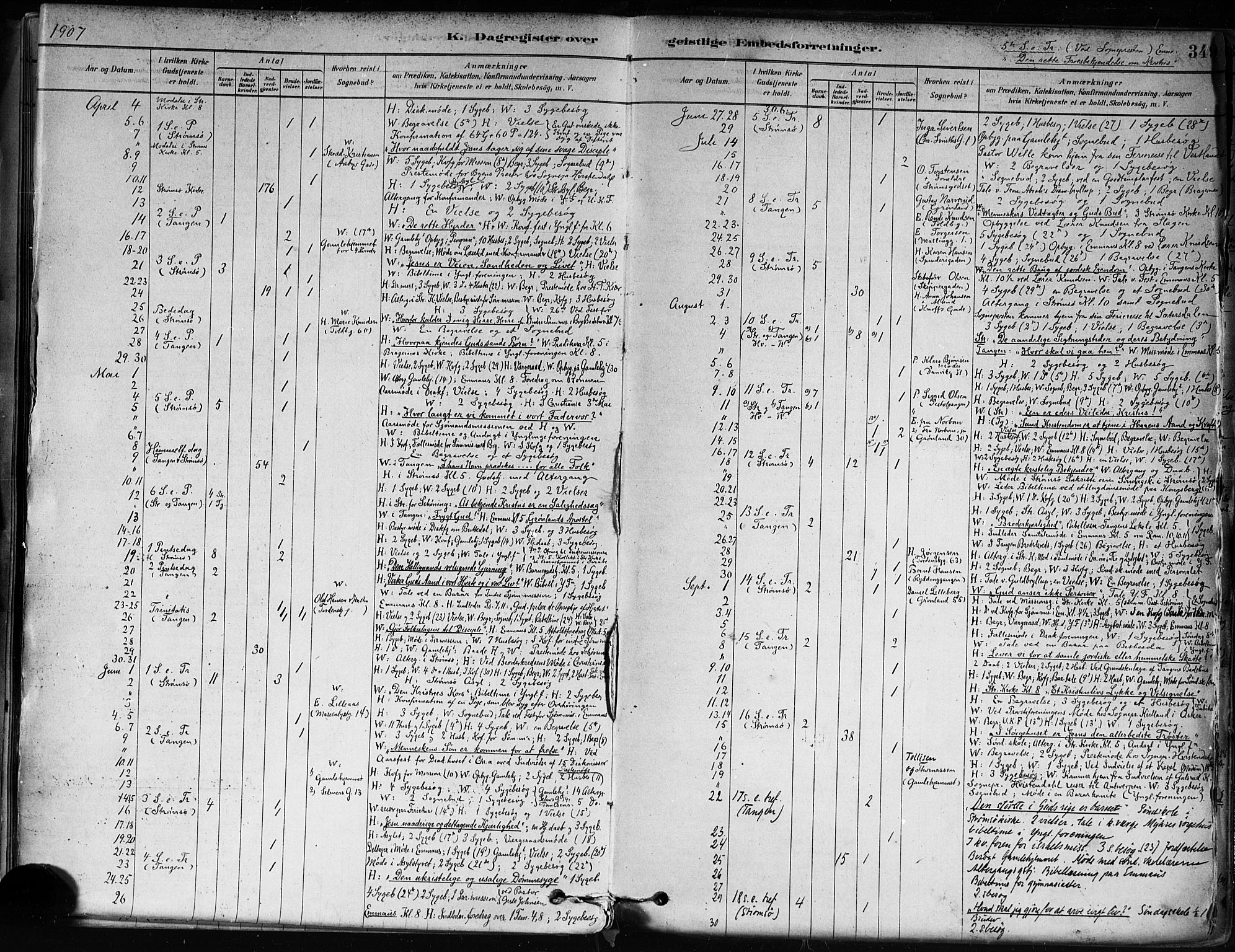 Strømsø kirkebøker, AV/SAKO-A-246/F/Fa/L0022: Parish register (official) no. I 22, 1879-1899, p. 349