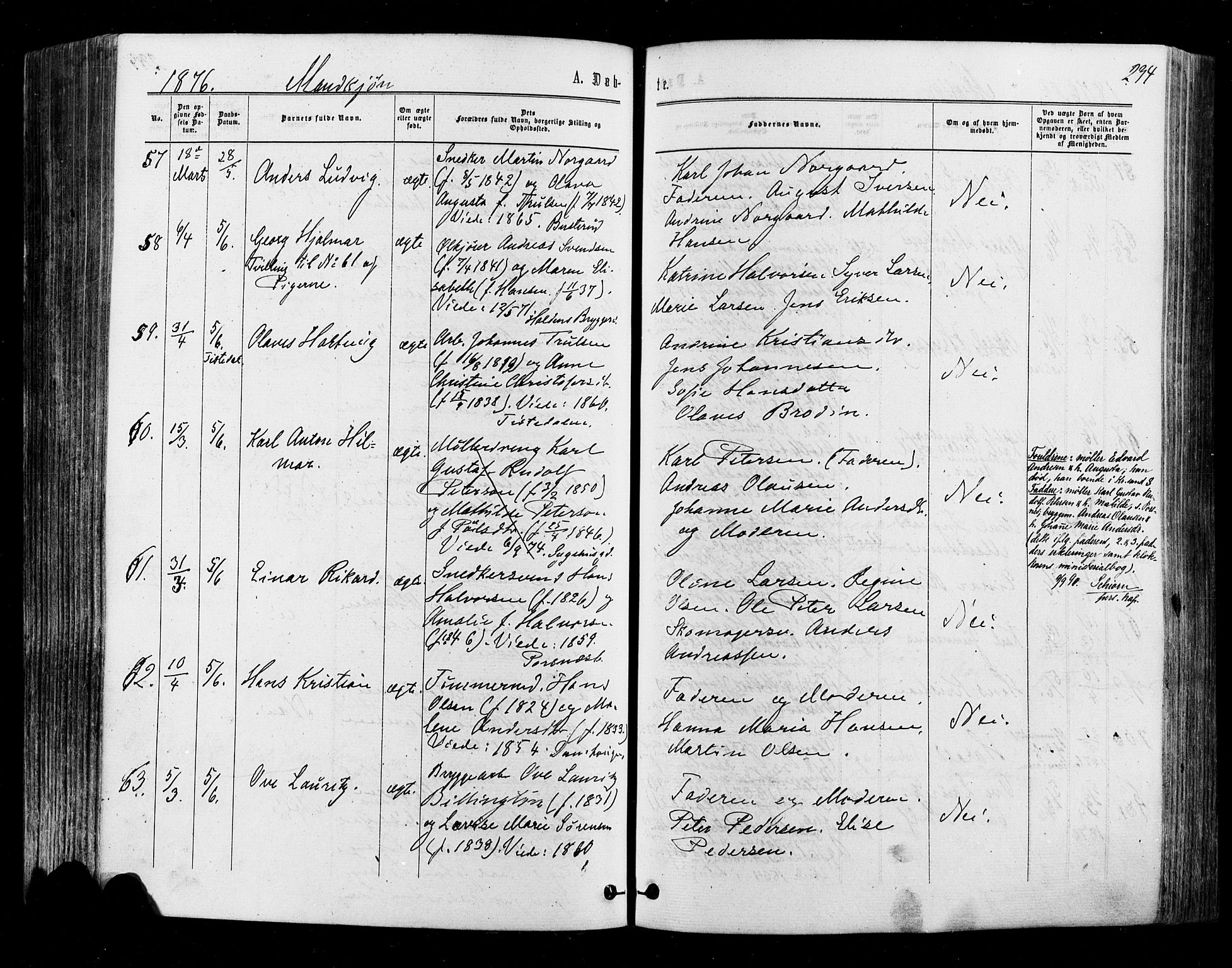 Halden prestekontor Kirkebøker, AV/SAO-A-10909/F/Fa/L0009: Parish register (official) no. I 9, 1866-1877, p. 234