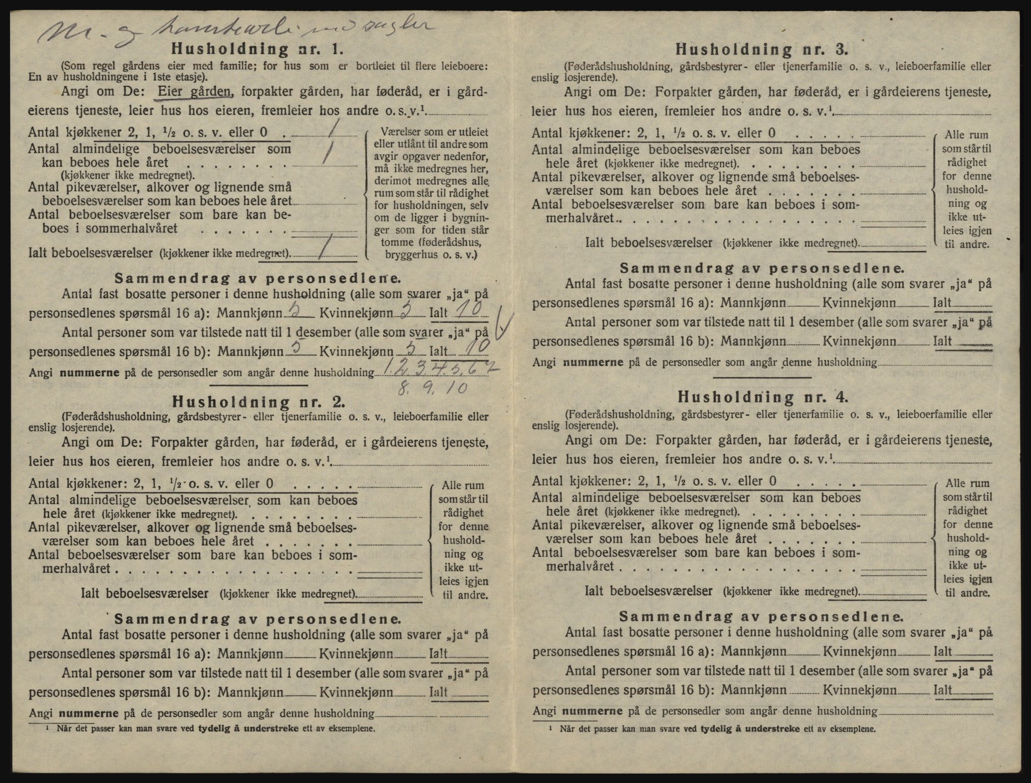 SAO, 1920 census for Glemmen, 1920, p. 172