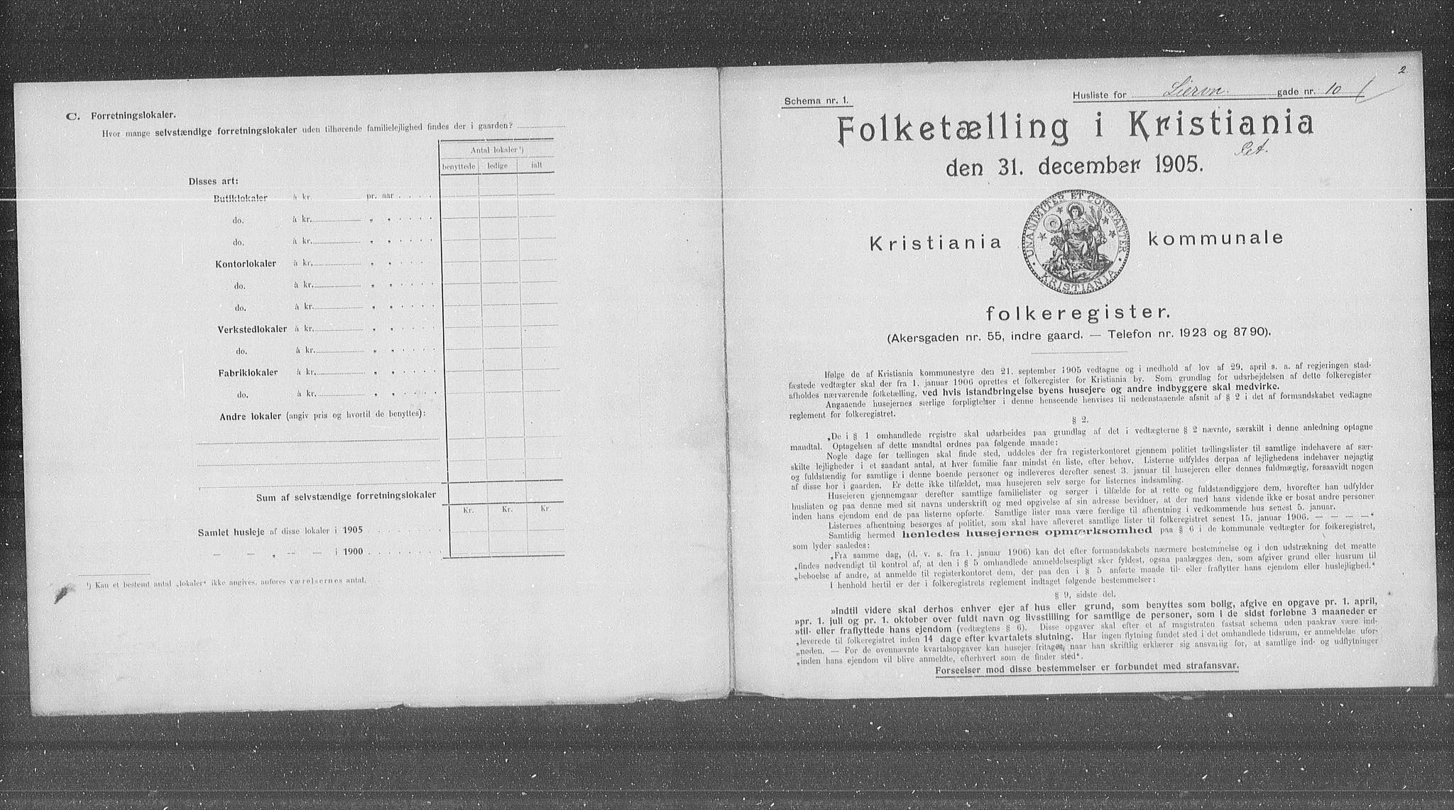 OBA, Municipal Census 1905 for Kristiania, 1905, p. 30208