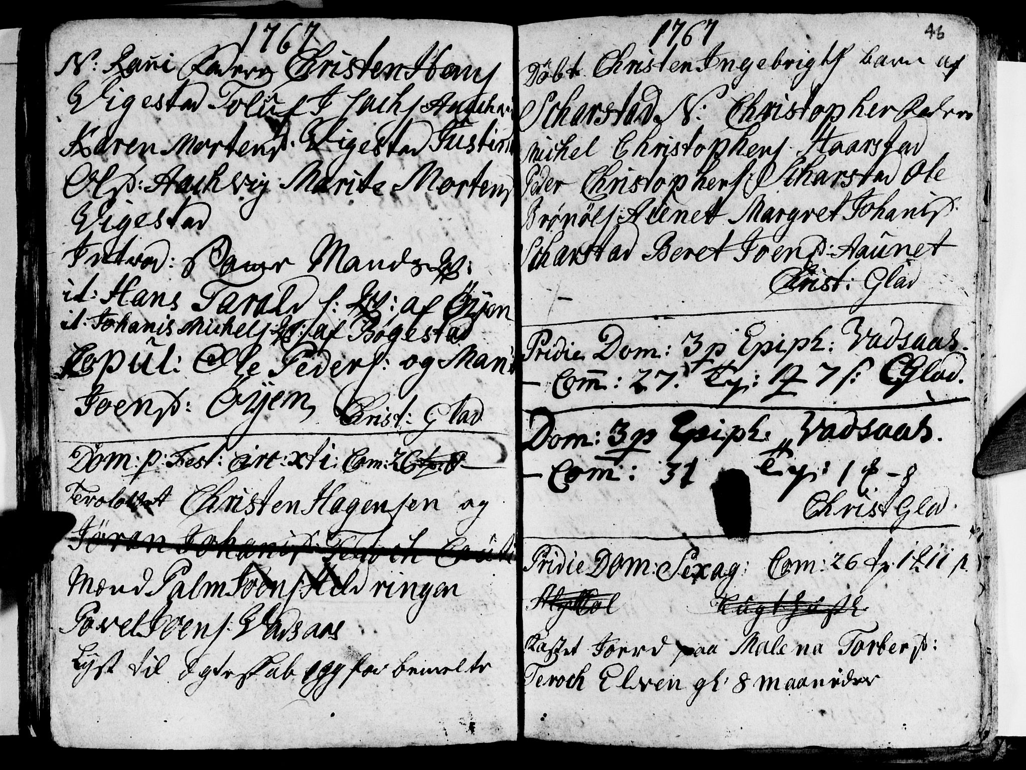 Ministerialprotokoller, klokkerbøker og fødselsregistre - Nordland, AV/SAT-A-1459/810/L0138: Parish register (official) no. 810A02, 1763-1770, p. 46