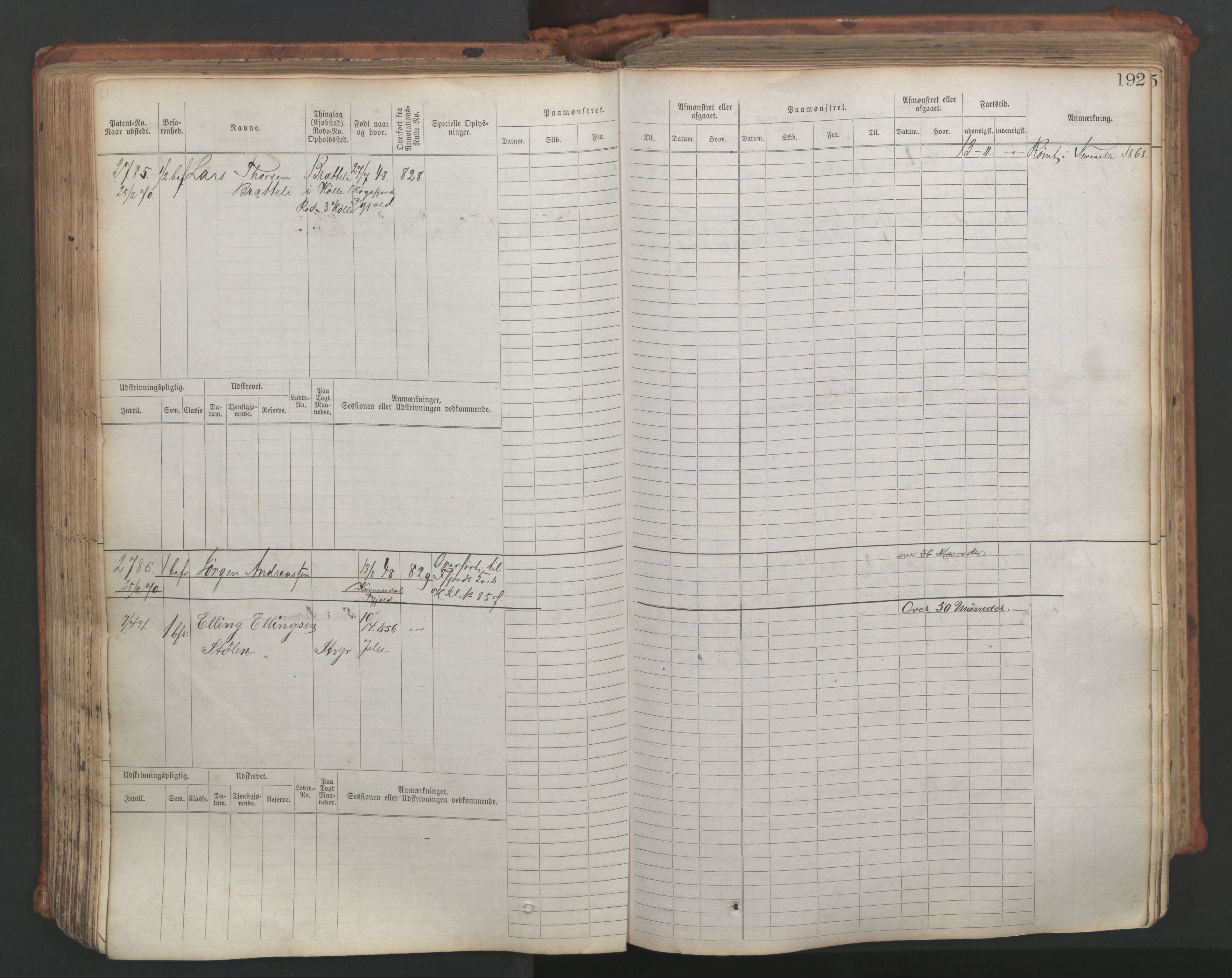 Stavanger sjømannskontor, AV/SAST-A-102006/F/Fb/Fbb/L0007: Sjøfartshovedrulle, patentnr. 2403-3604, 1869-1880, p. 220