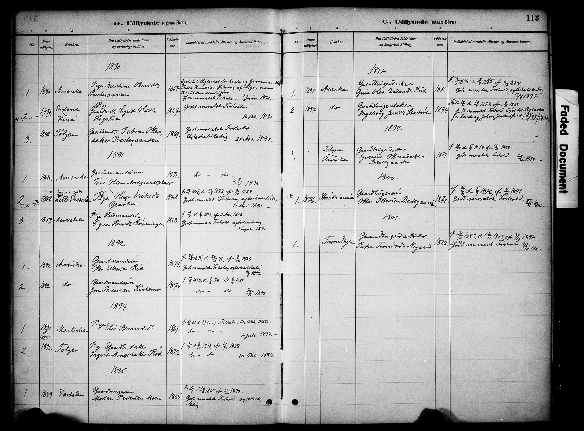 Tynset prestekontor, SAH/PREST-058/H/Ha/Haa/L0023: Parish register (official) no. 23, 1880-1901, p. 113