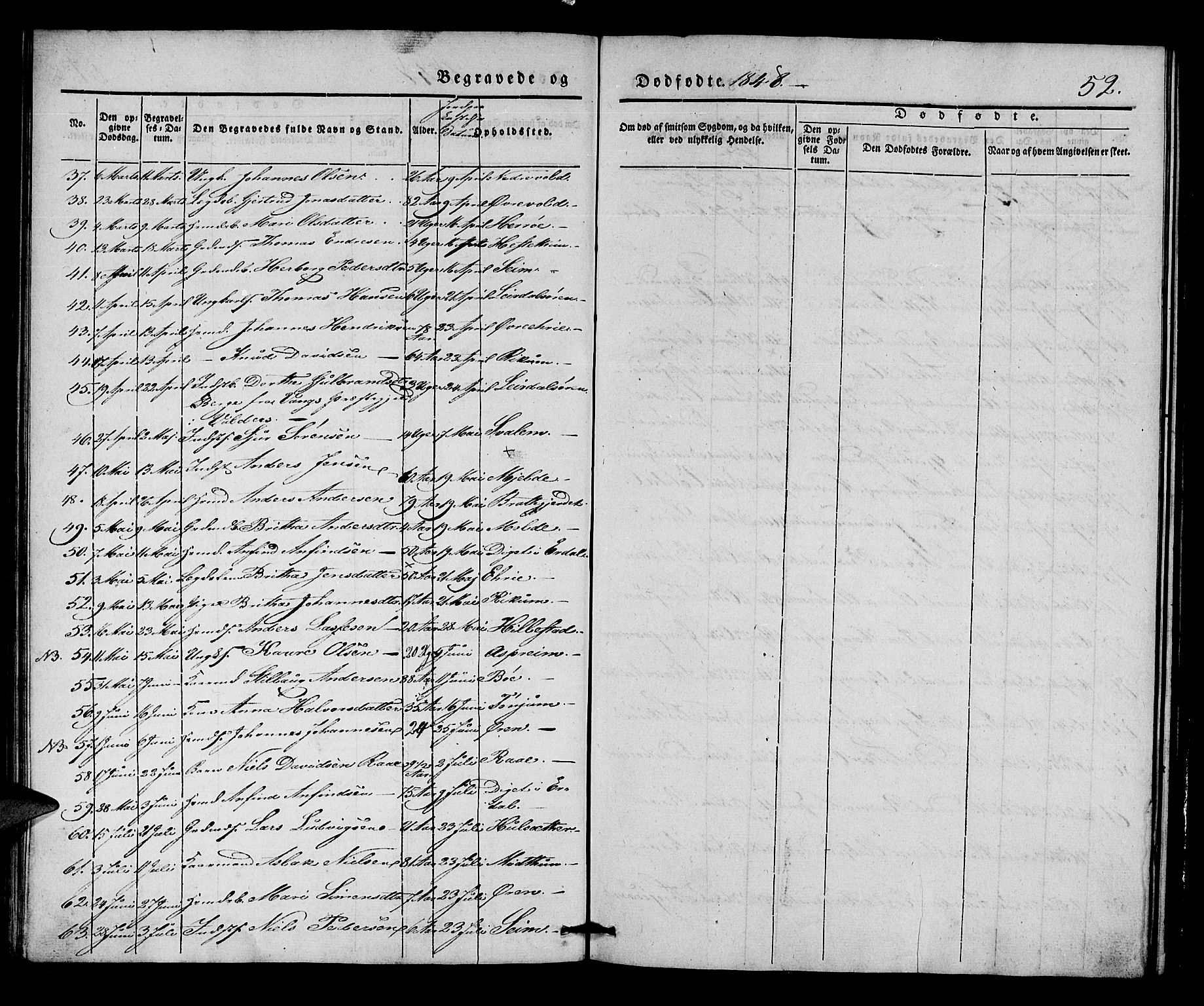 Lærdal sokneprestembete, SAB/A-81201: Parish register (official) no. A 9, 1835-1857, p. 52