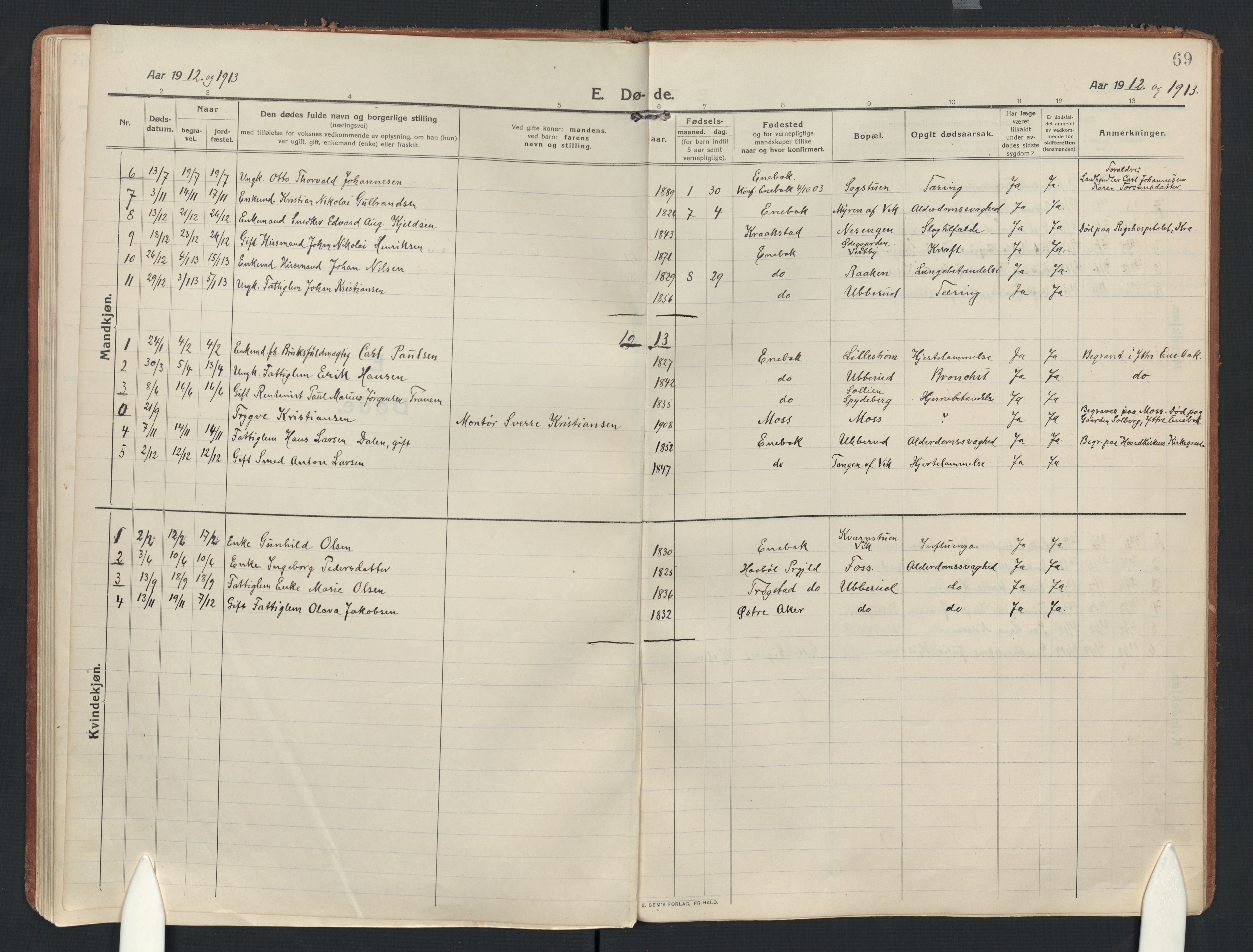 Enebakk prestekontor Kirkebøker, AV/SAO-A-10171c/F/Fb/L0003: Parish register (official) no. II 3, 1912-1946, p. 69