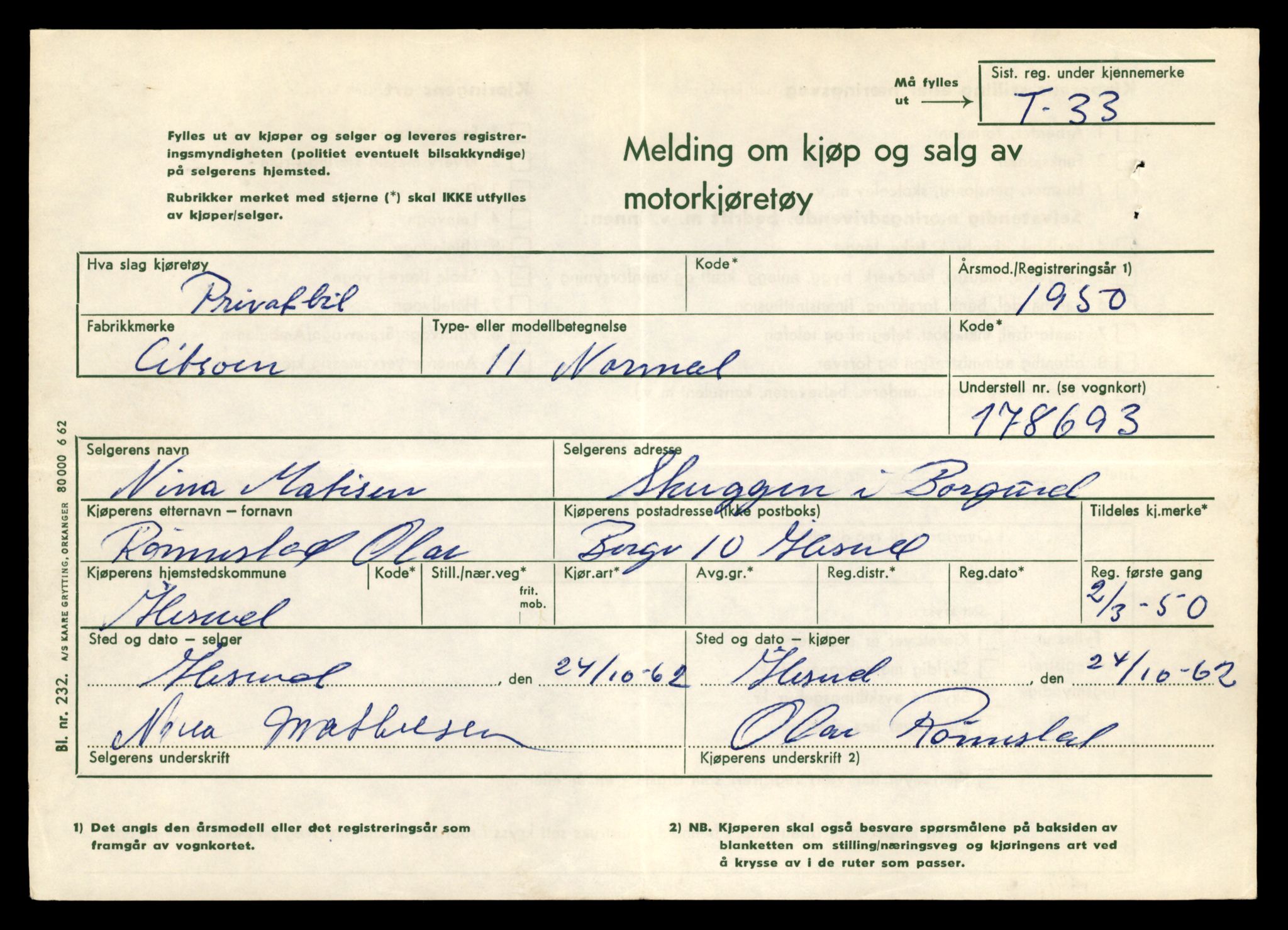 Møre og Romsdal vegkontor - Ålesund trafikkstasjon, AV/SAT-A-4099/F/Fe/L0001: Registreringskort for kjøretøy T 3 - T 127, 1927-1998, p. 715