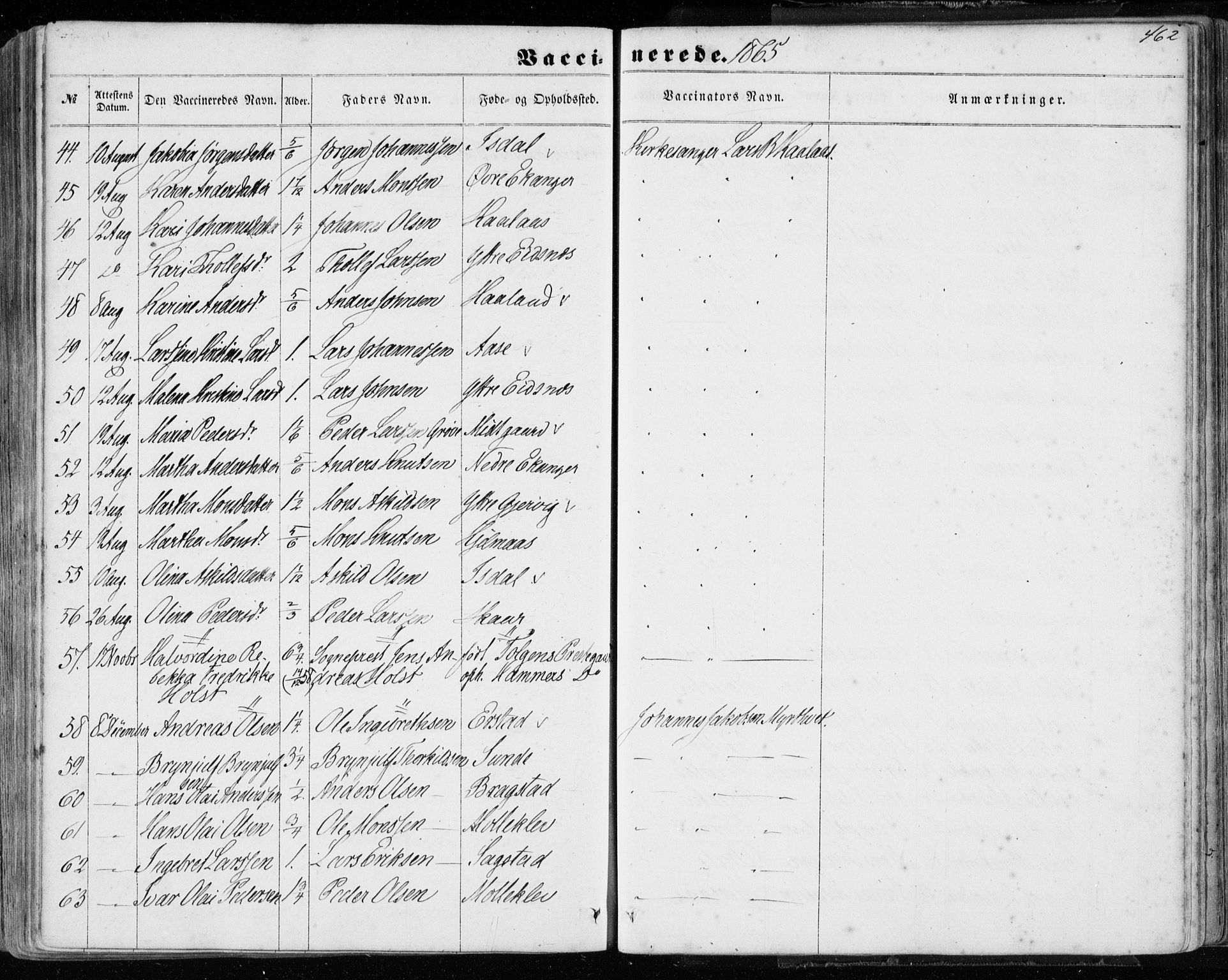 Hamre sokneprestembete, SAB/A-75501/H/Ha/Haa/Haaa/L0014: Parish register (official) no. A 14, 1858-1872, p. 462