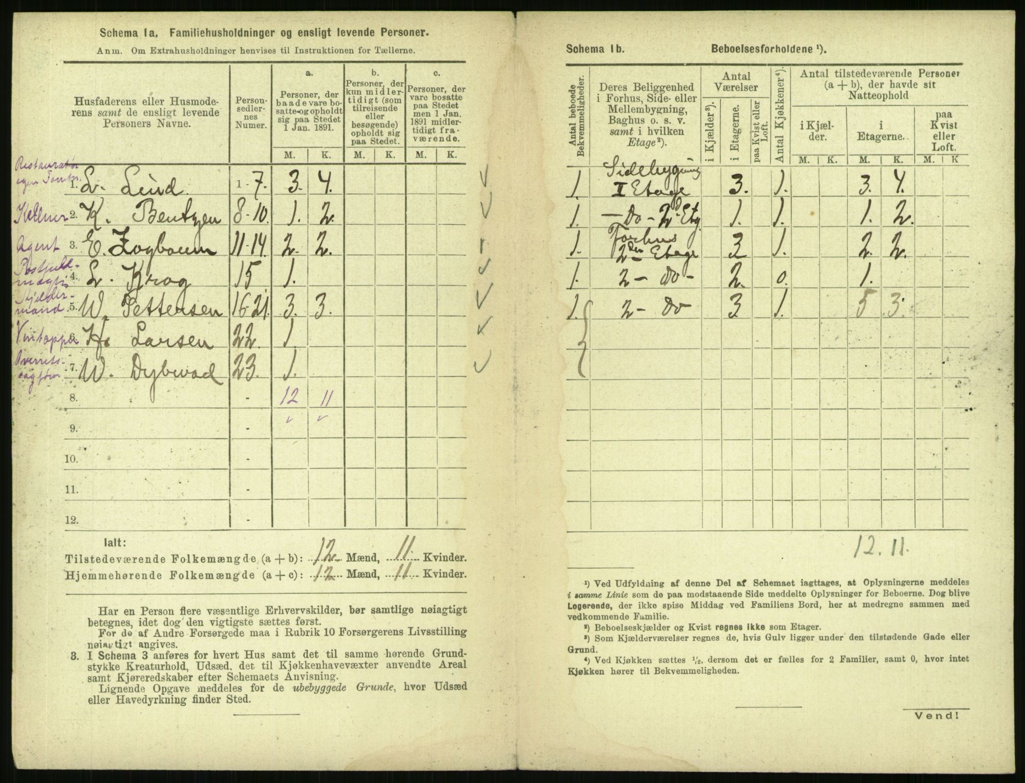 RA, 1891 census for 0301 Kristiania, 1891, p. 1216
