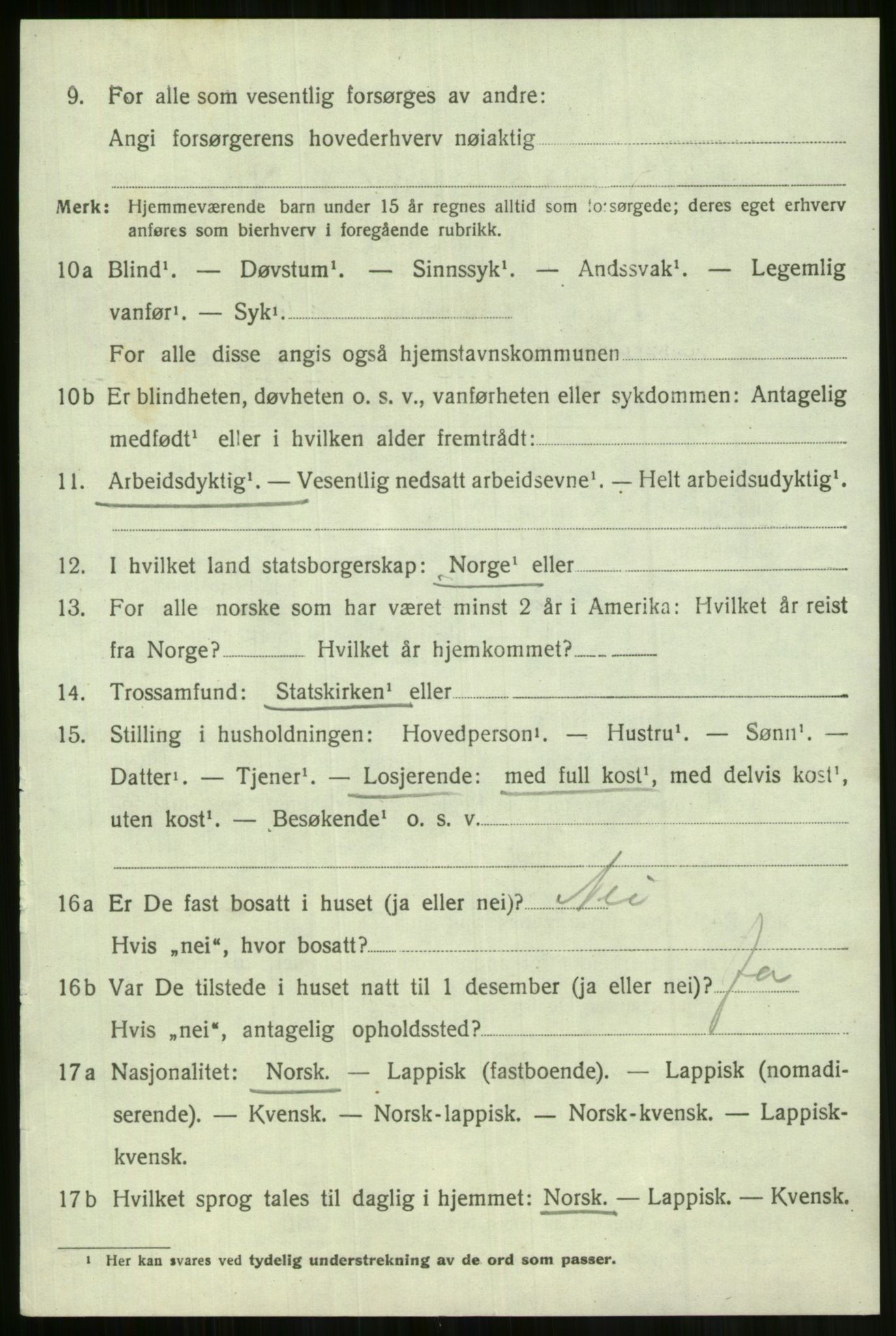 SATØ, 1920 census for Lyngen, 1920, p. 8986