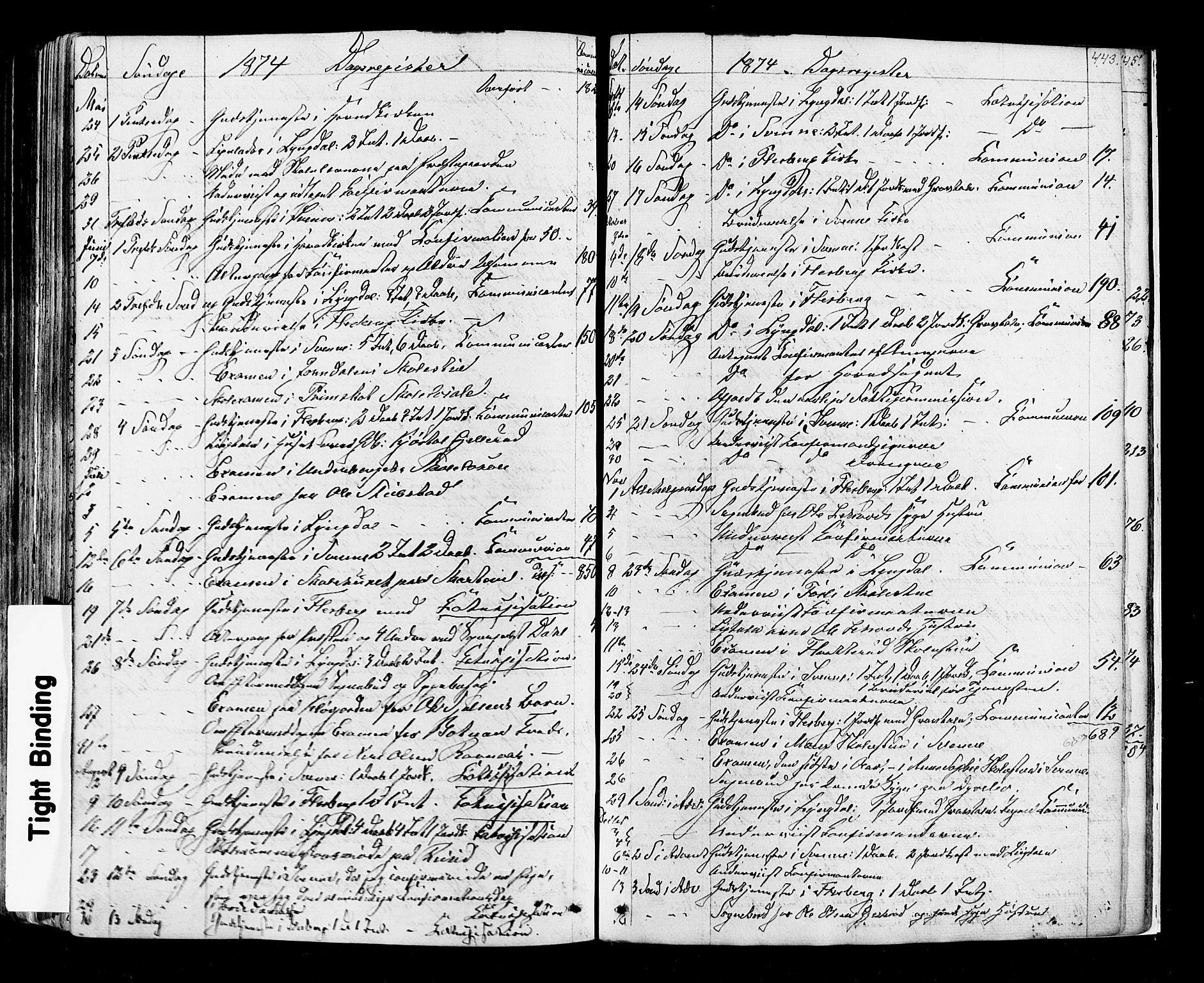Flesberg kirkebøker, SAKO/A-18/F/Fa/L0007: Parish register (official) no. I 7, 1861-1878, p. 443