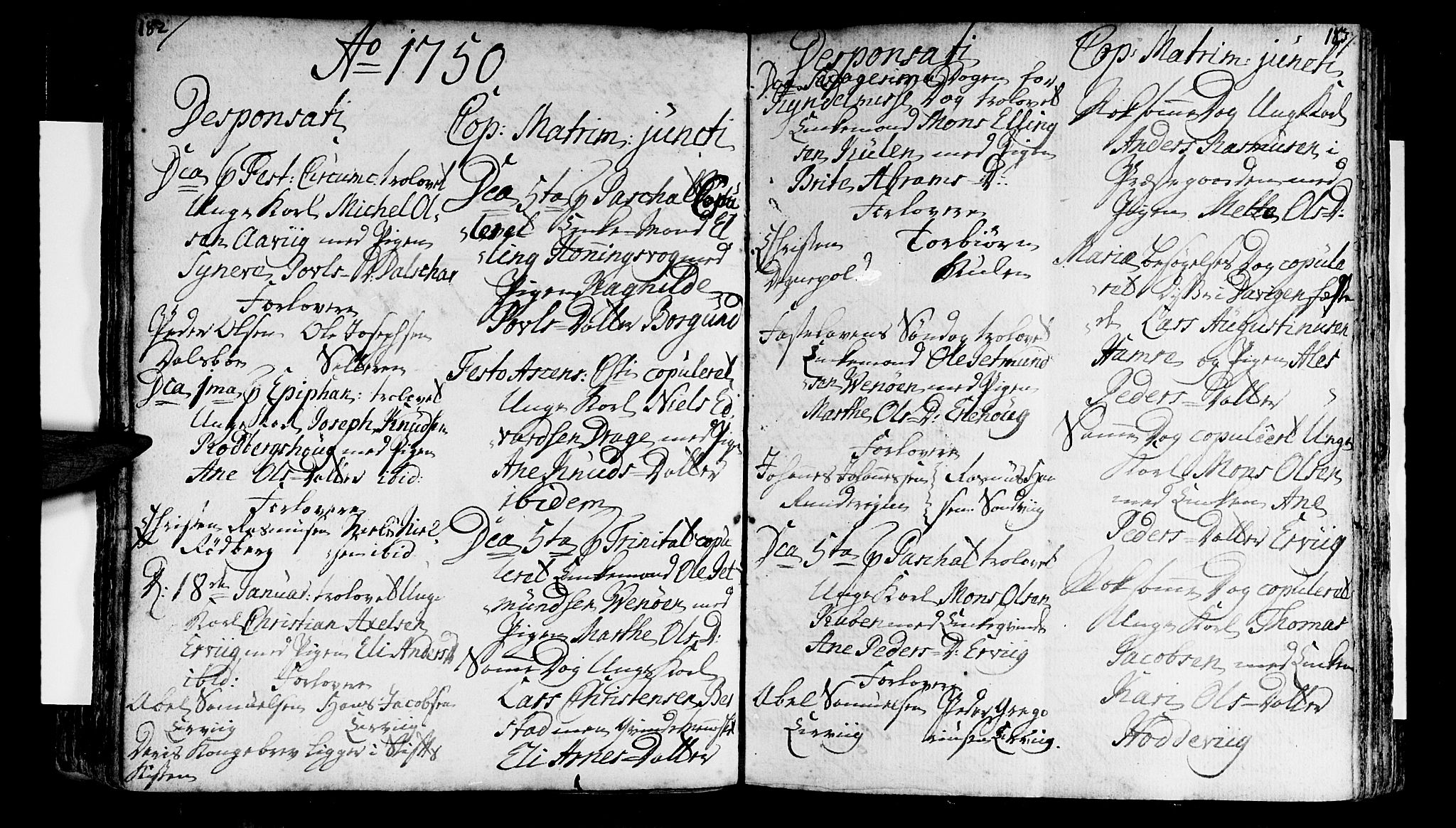 Selje sokneprestembete, AV/SAB-A-99938/H/Ha/Haa/Haaa: Parish register (official) no. A 4, 1743-1759, p. 182-183