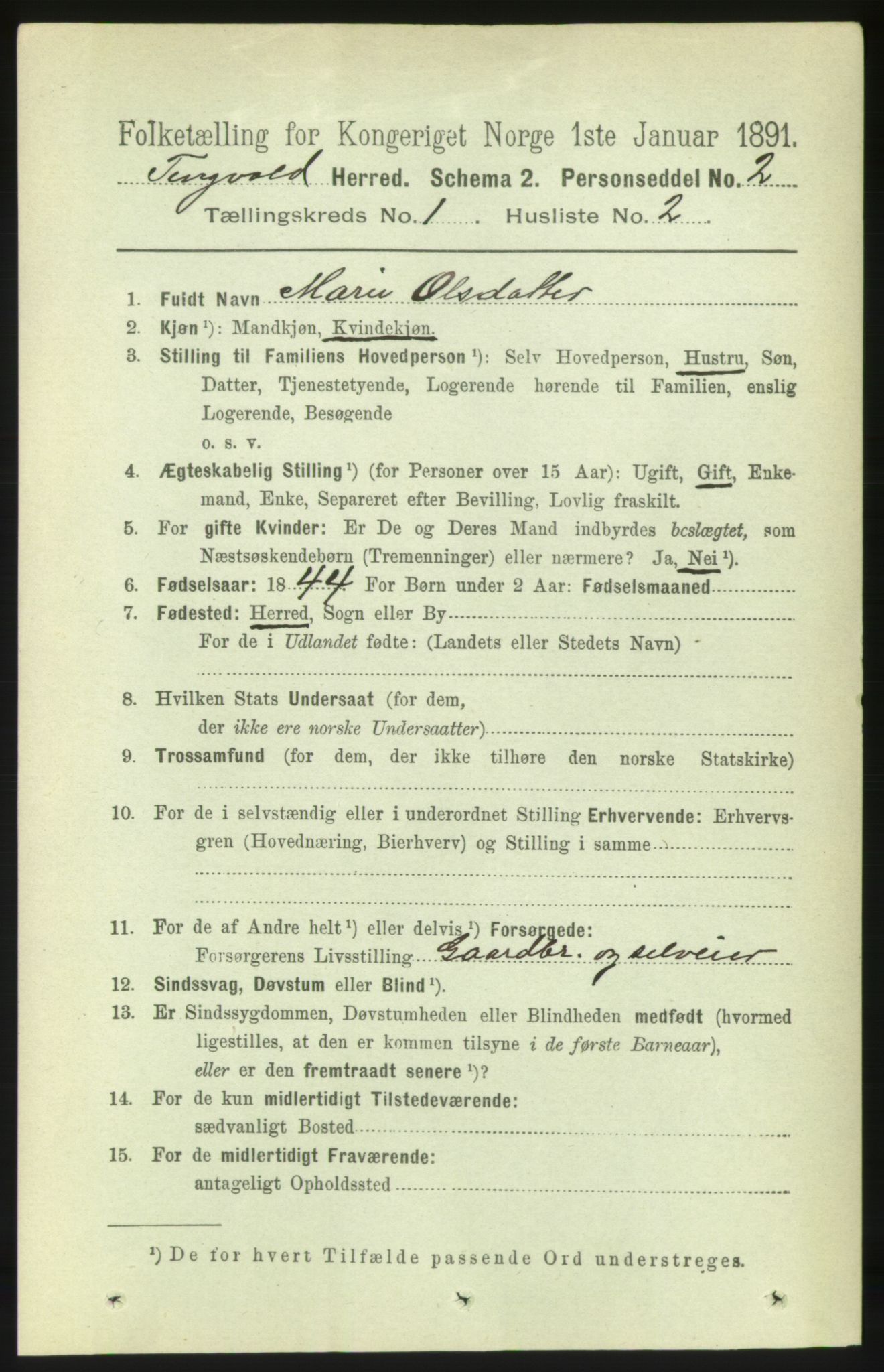 RA, 1891 census for 1560 Tingvoll, 1891, p. 86