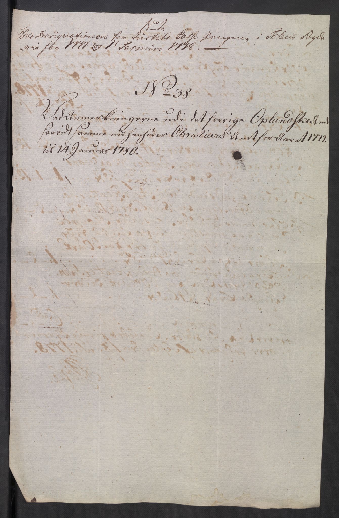 Rentekammeret inntil 1814, Reviderte regnskaper, Mindre regnskaper, AV/RA-EA-4068/Rb/L0014: Opplands amt, 1771-1779, p. 864