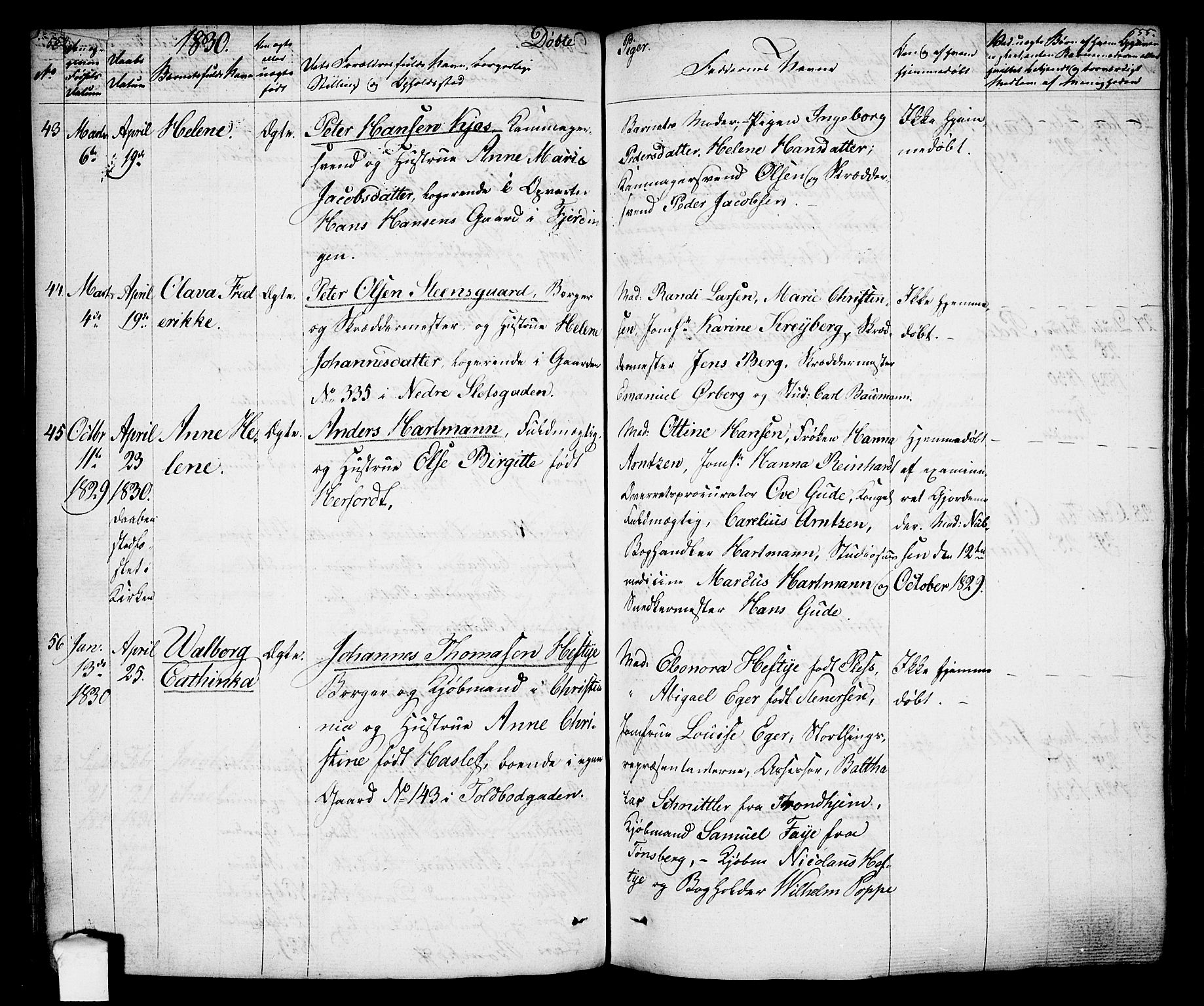 Oslo domkirke Kirkebøker, SAO/A-10752/F/Fa/L0010: Parish register (official) no. 10, 1824-1830, p. 554-555
