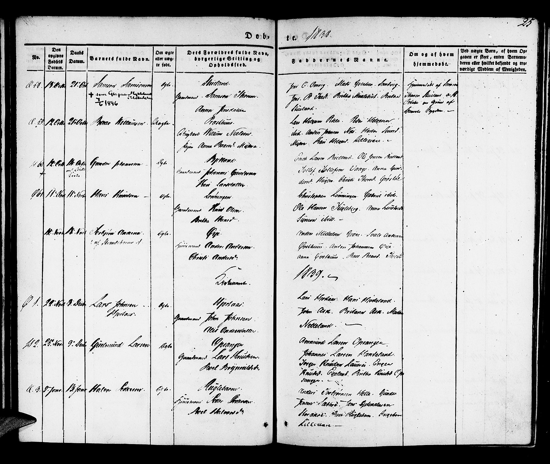 Kvinnherad sokneprestembete, SAB/A-76401/H/Haa: Parish register (official) no. A 6, 1835-1843, p. 25