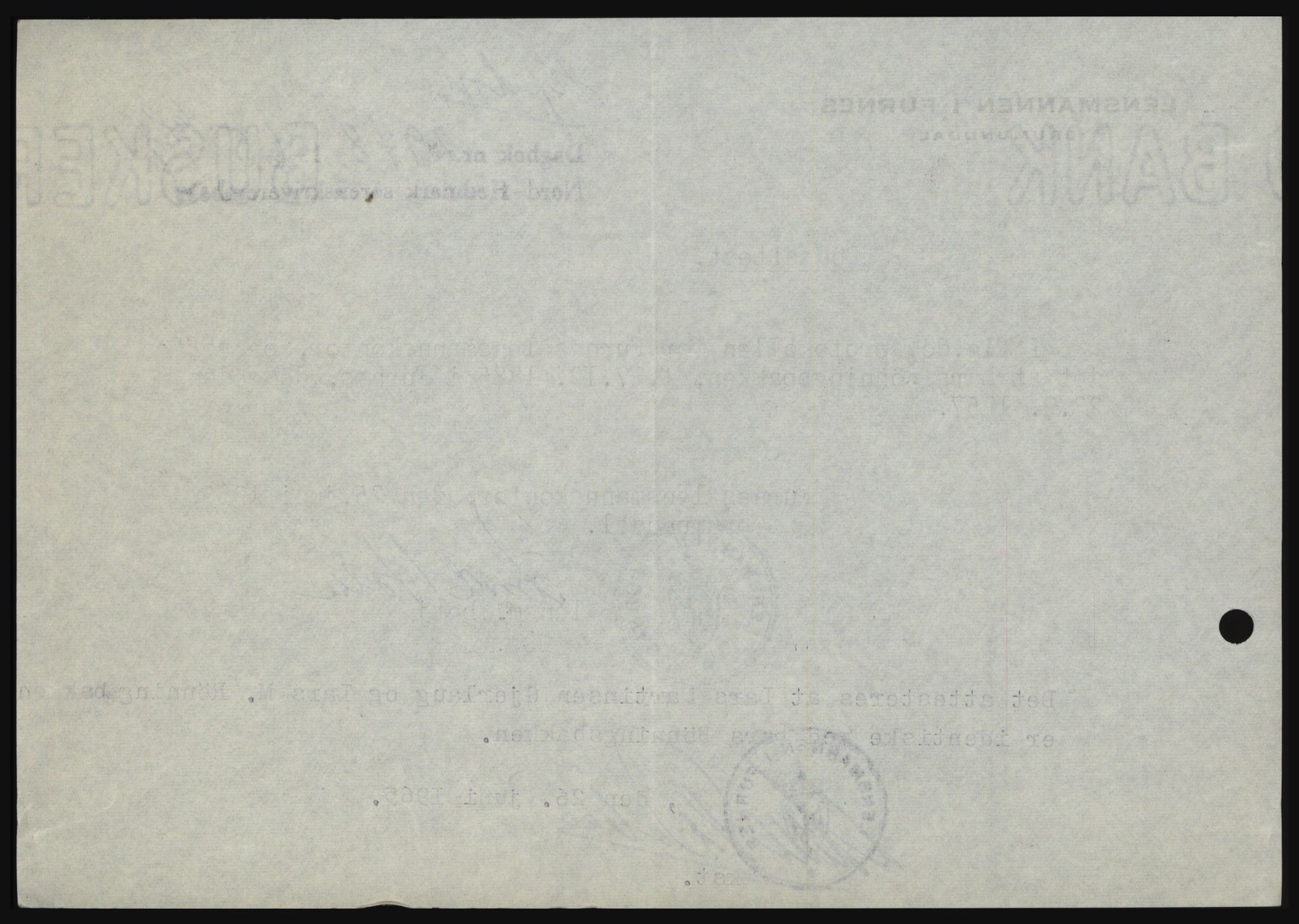 Nord-Hedmark sorenskriveri, SAH/TING-012/H/Hc/L0022: Mortgage book no. 22, 1965-1965, Diary no: : 2948/1965