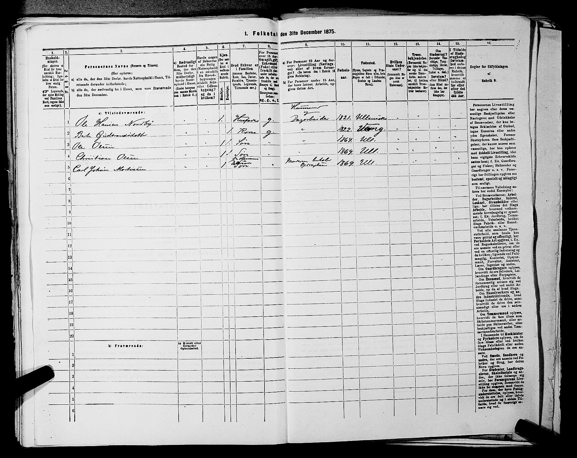 RA, 1875 census for 0235P Ullensaker, 1875, p. 1446