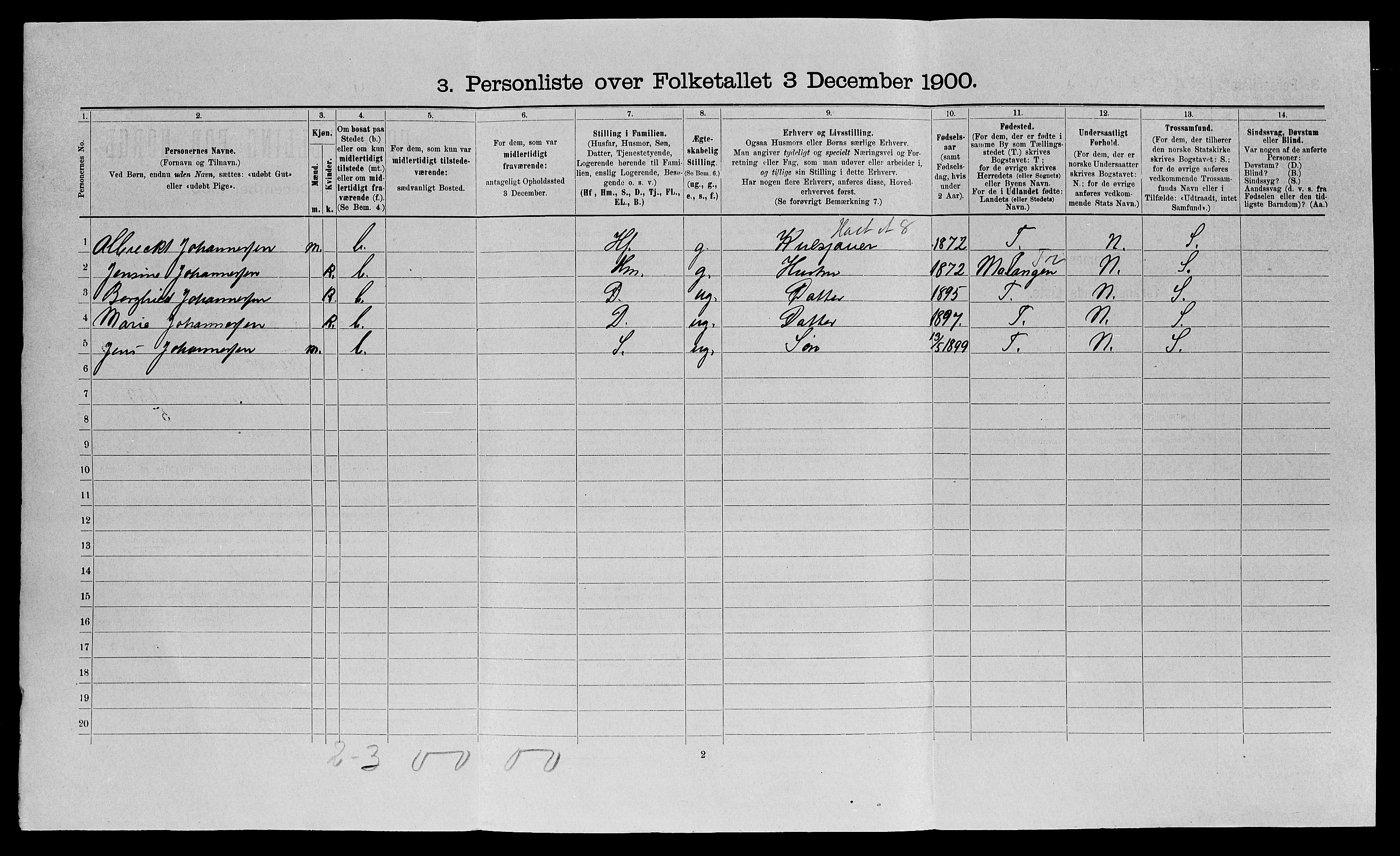 SATØ, 1900 census for Tromsø, 1900, p. 617