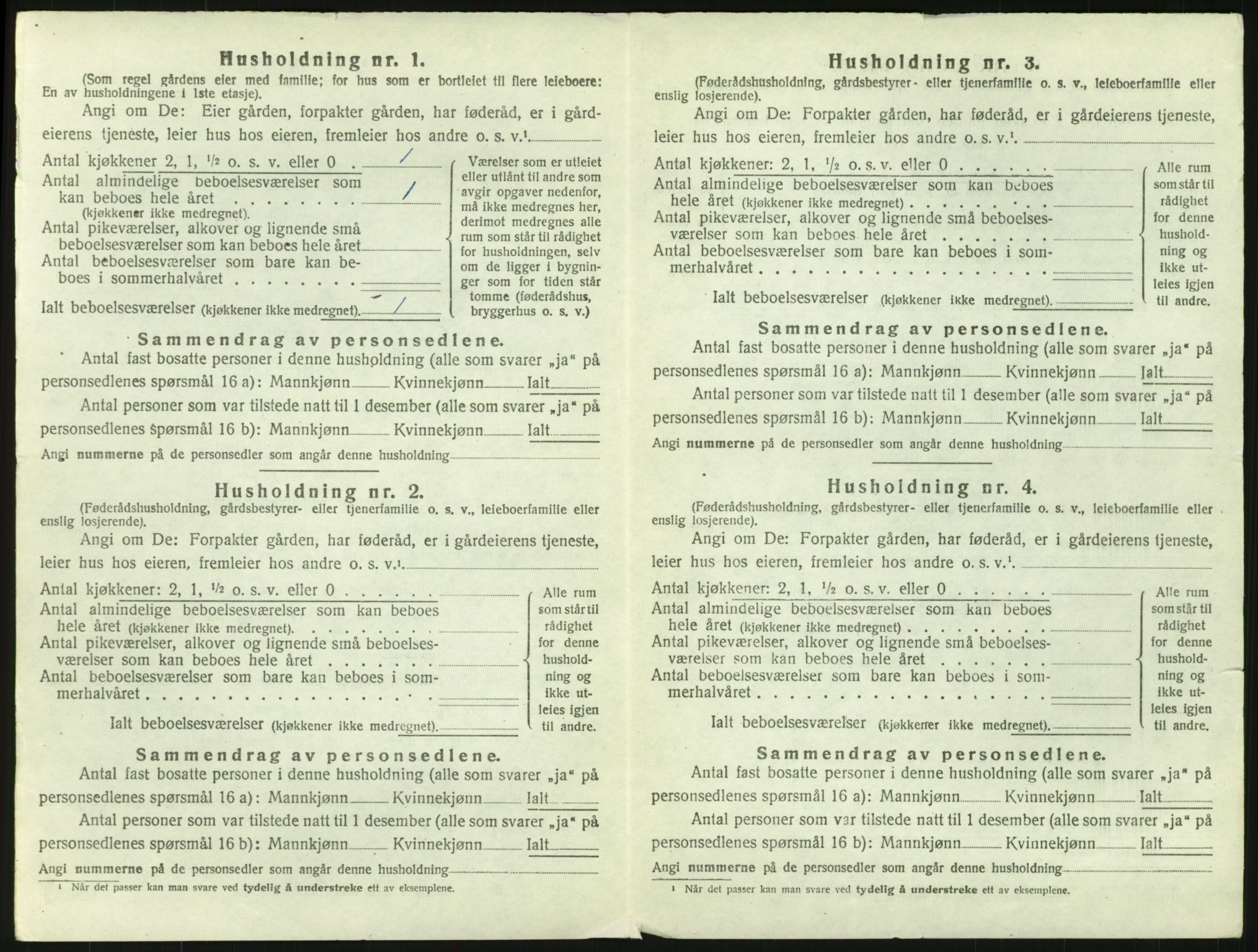 SAH, 1920 census for Hof, 1920, p. 1260