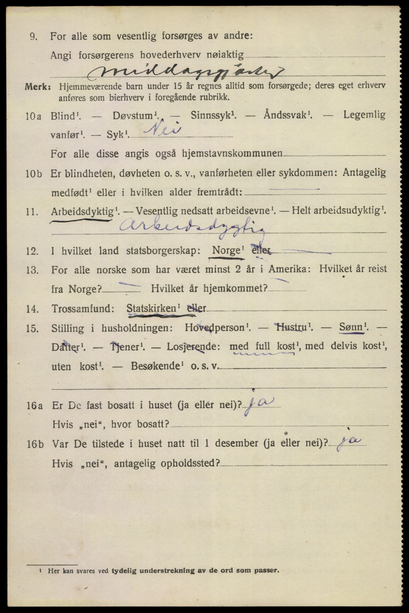 SAKO, 1920 census for Porsgrunn, 1920, p. 9416