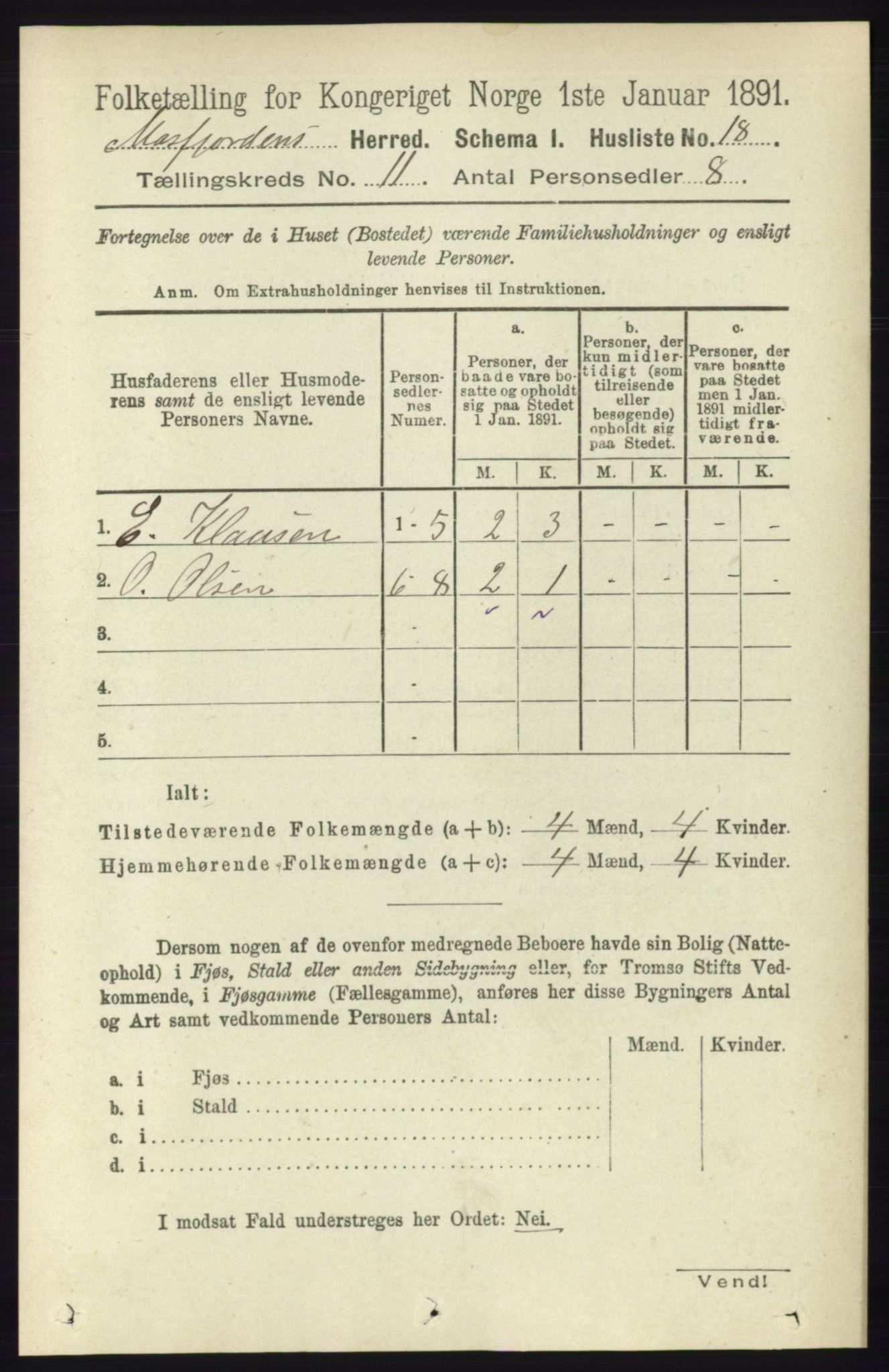 RA, 1891 census for 1266 Masfjorden, 1891, p. 2260