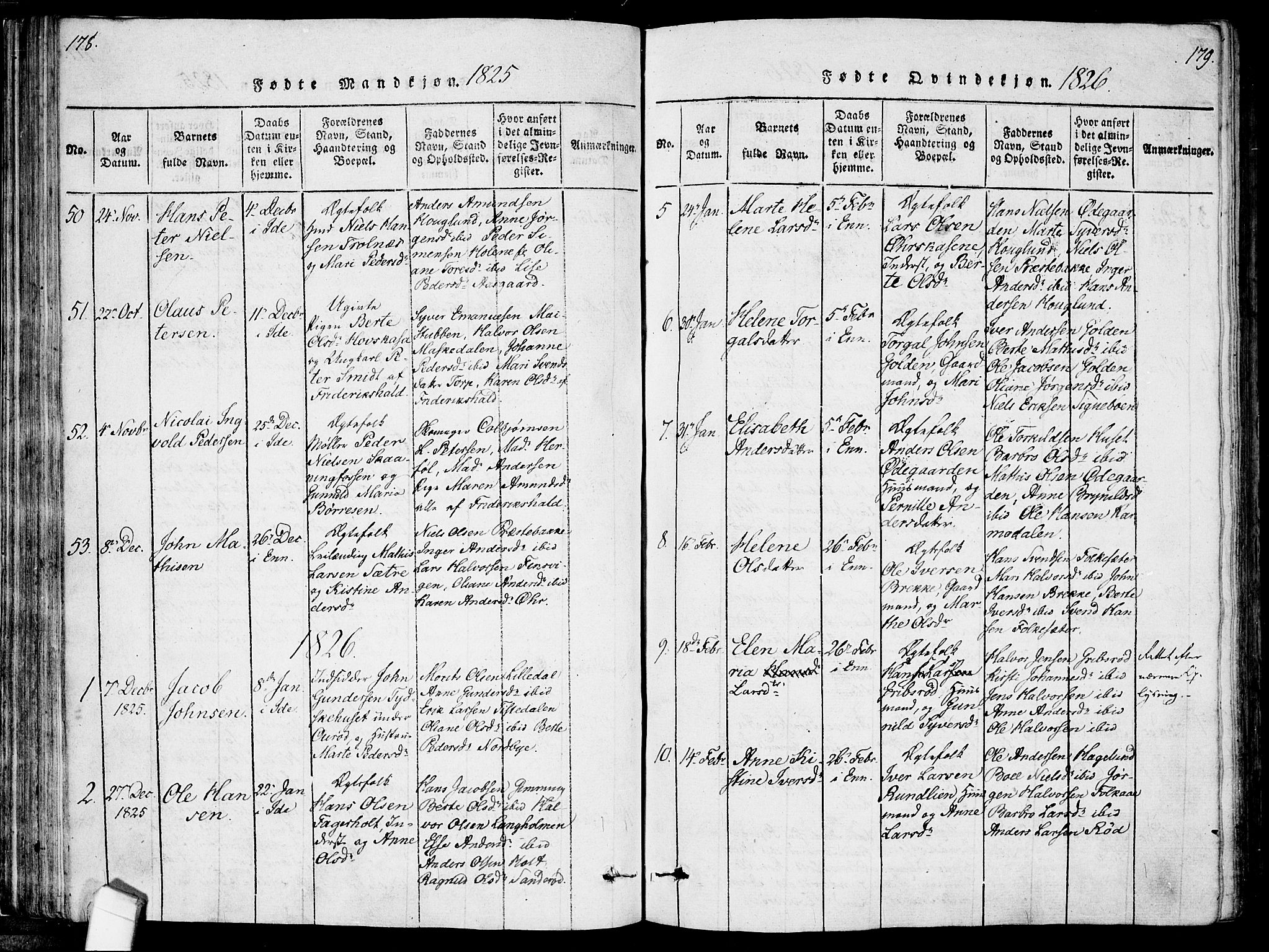 Idd prestekontor Kirkebøker, SAO/A-10911/F/Fc/L0002: Parish register (official) no. III 2, 1815-1831, p. 178-179