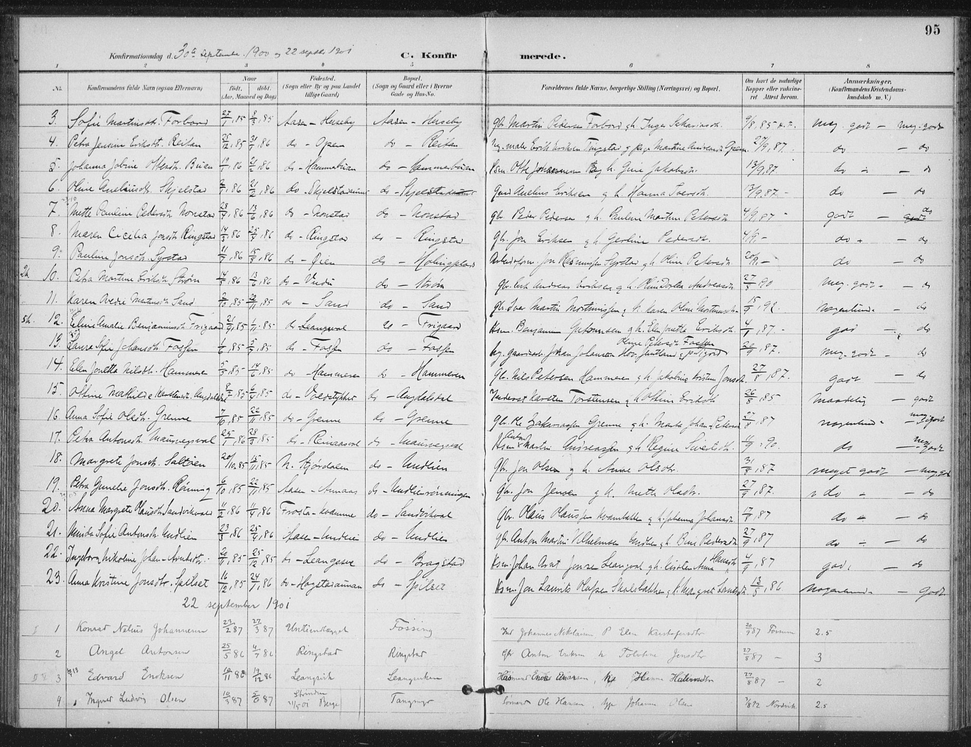 Ministerialprotokoller, klokkerbøker og fødselsregistre - Nord-Trøndelag, SAT/A-1458/714/L0131: Parish register (official) no. 714A02, 1896-1918, p. 95