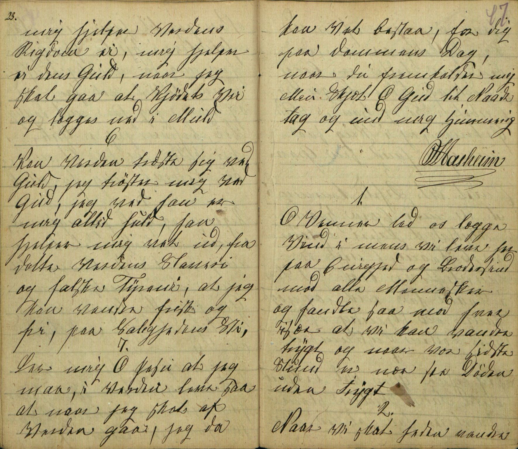 Rikard Berge, TEMU/TGM-A-1003/F/L0005/0018: 160-200 / 177 Handskriven visebok. Tilhører Aasheim af Sigjords Præstegjeld, 1870. Vise, 1870, p. 46-47