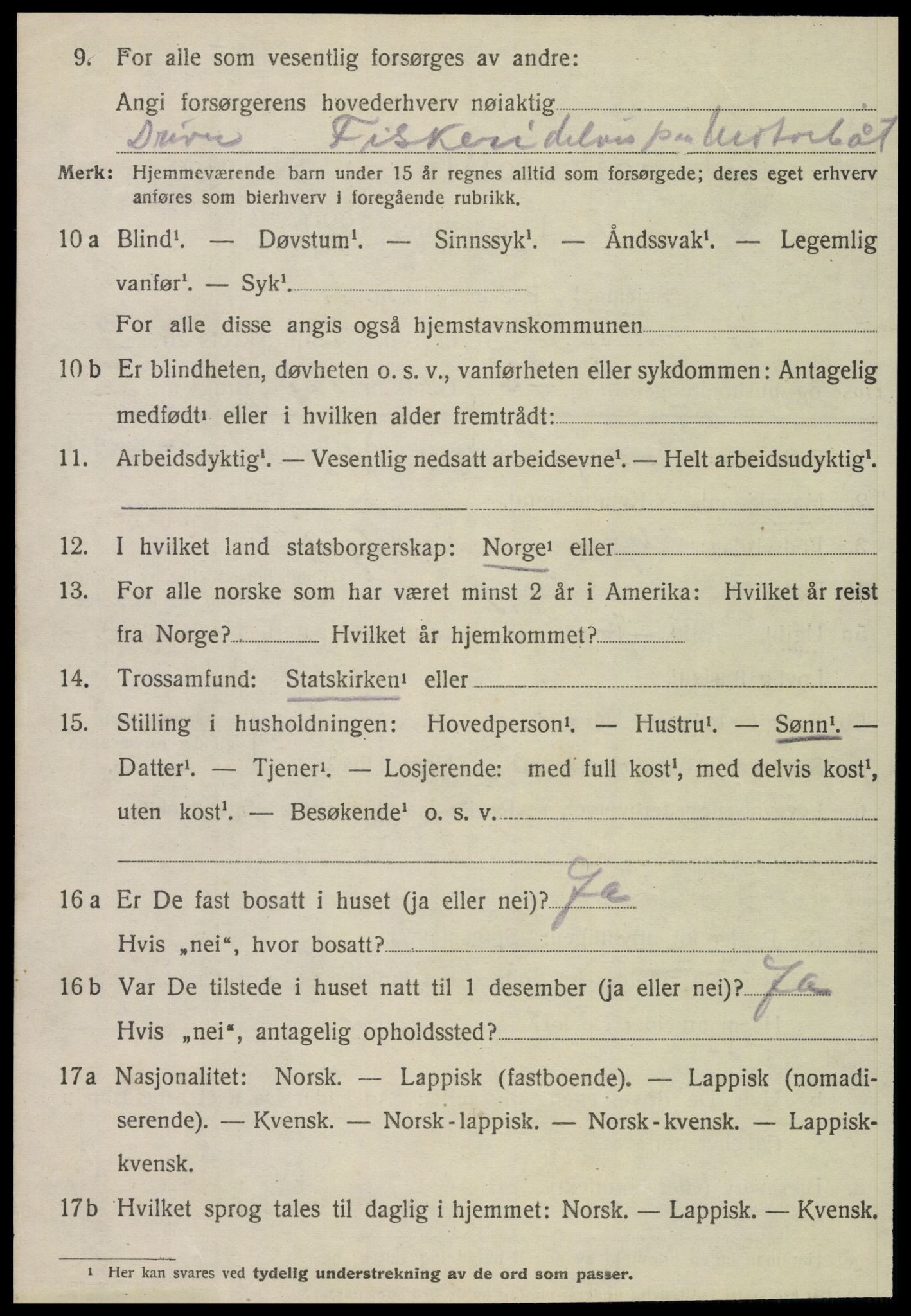 SAT, 1920 census for Lurøy, 1920, p. 1802