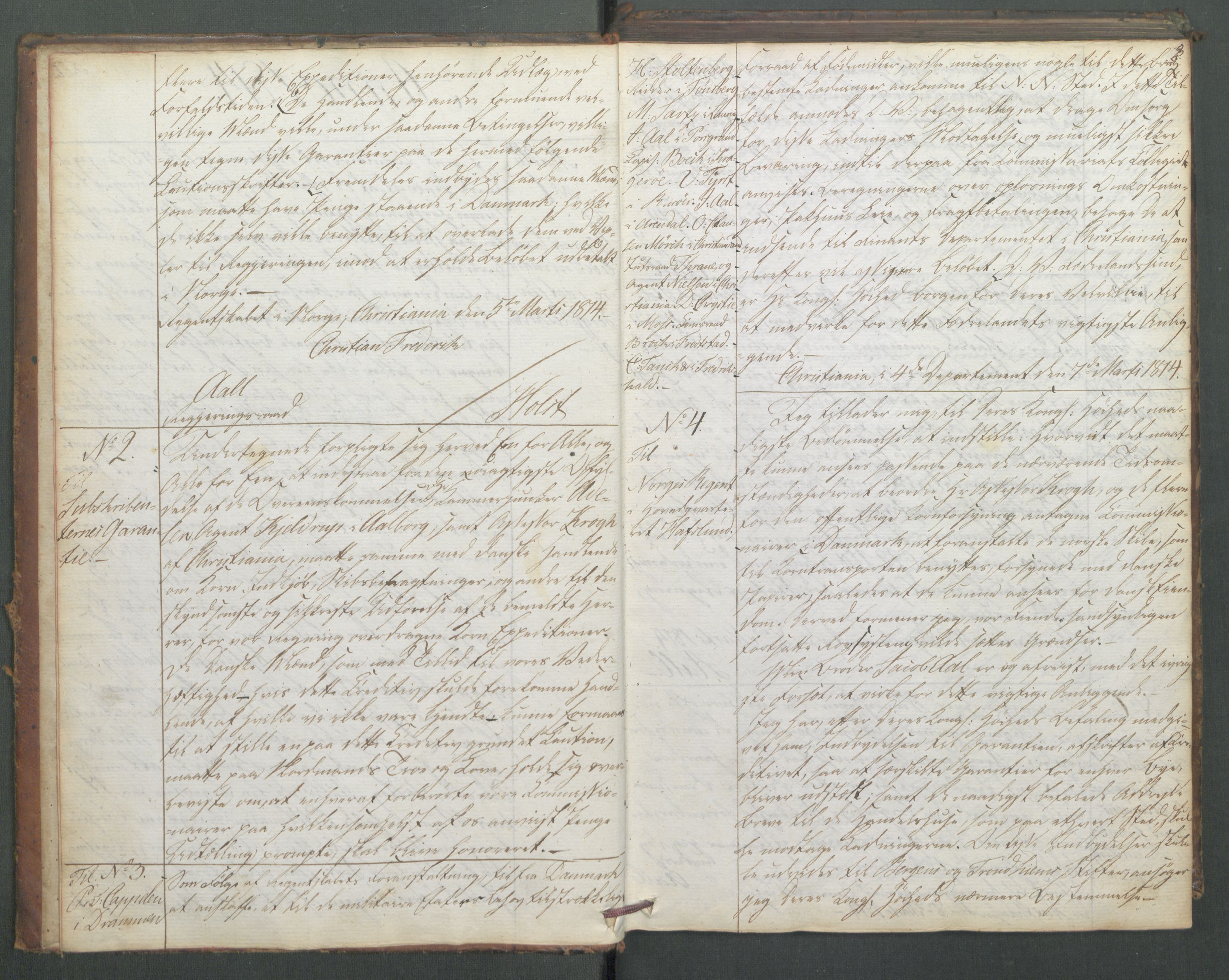 Departementene i 1814, AV/RA-S-3899/Fd/L0045: Kopibok, 1814, p. 2b-3a