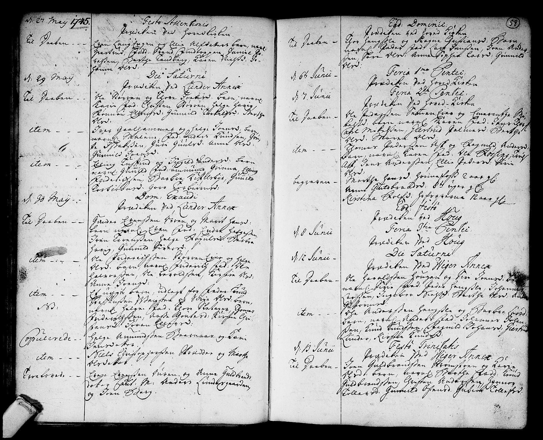 Norderhov kirkebøker, AV/SAKO-A-237/F/Fa/L0003a: Parish register (official) no. 3, 1740-1757, p. 58