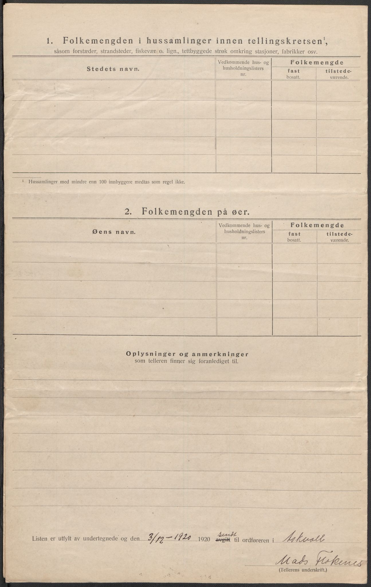 SAB, 1920 census for Askvoll, 1920, p. 31