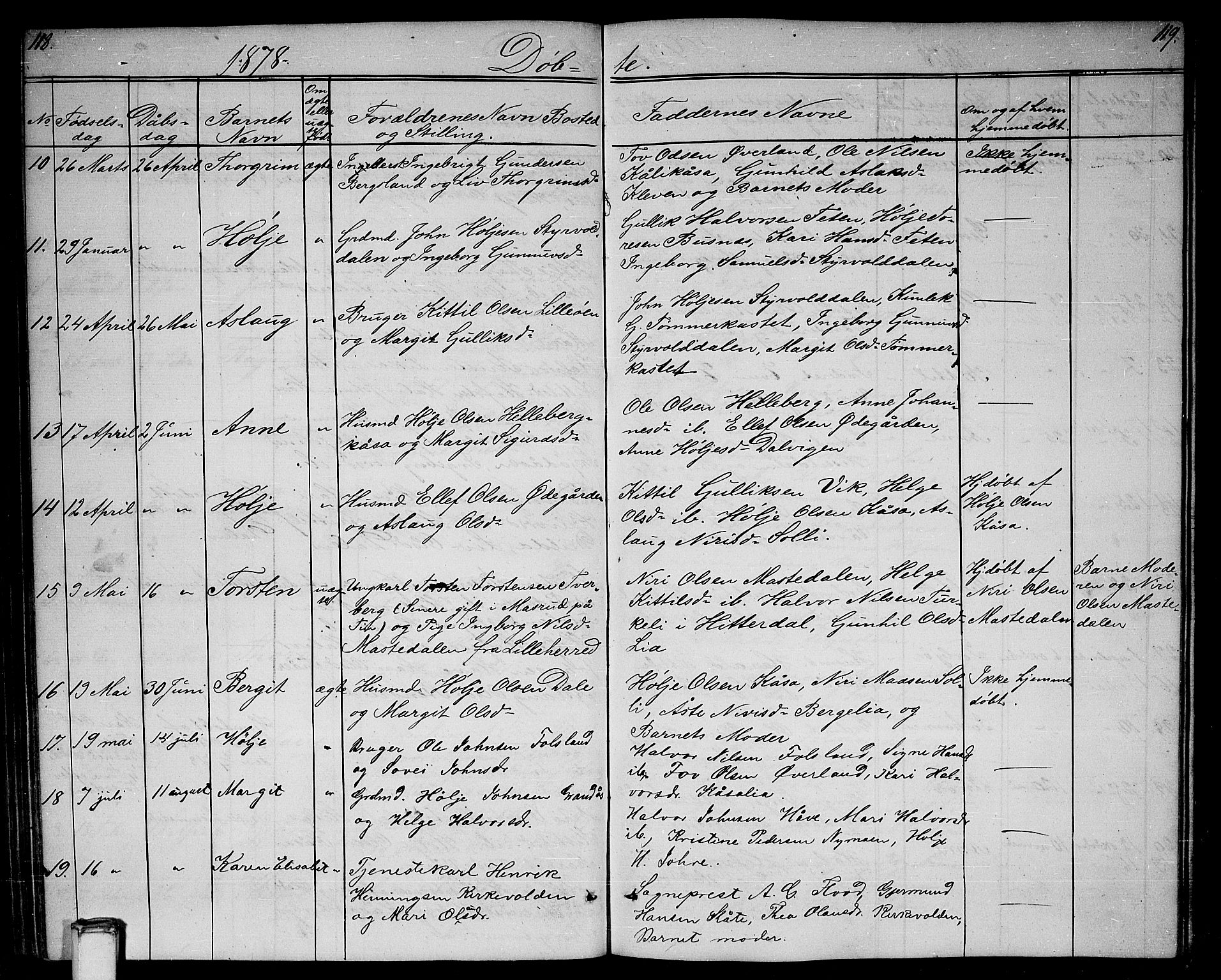 Gransherad kirkebøker, SAKO/A-267/G/Ga/L0002: Parish register (copy) no. I 2, 1854-1886, p. 118-119